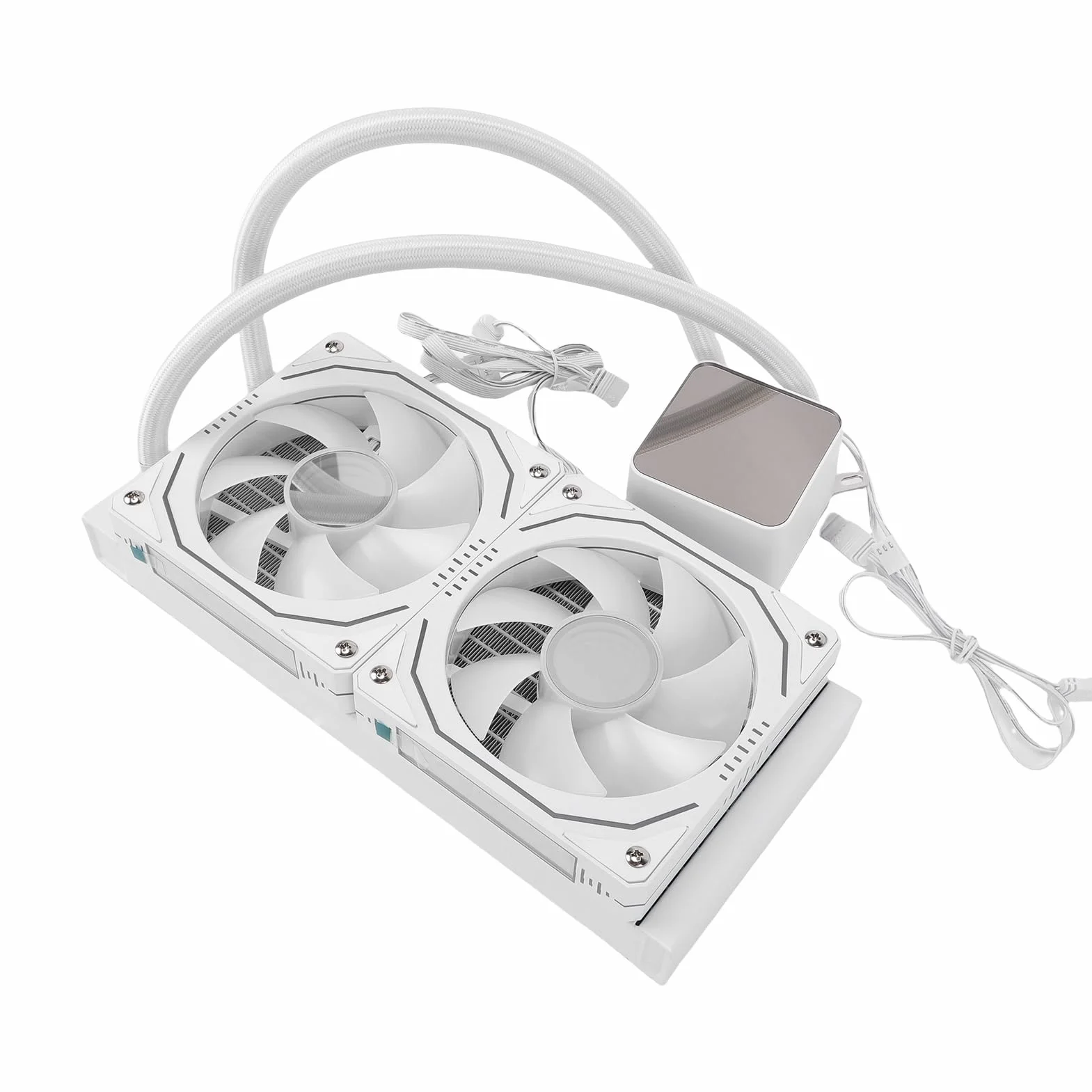 PUSOKEI Płynna Chłodnica Procesora AIO 240 Mm |ARGB 2,2-calowy Ekran LCD dla AM4 AM5 z pętlą zamkniętą (WHITE)