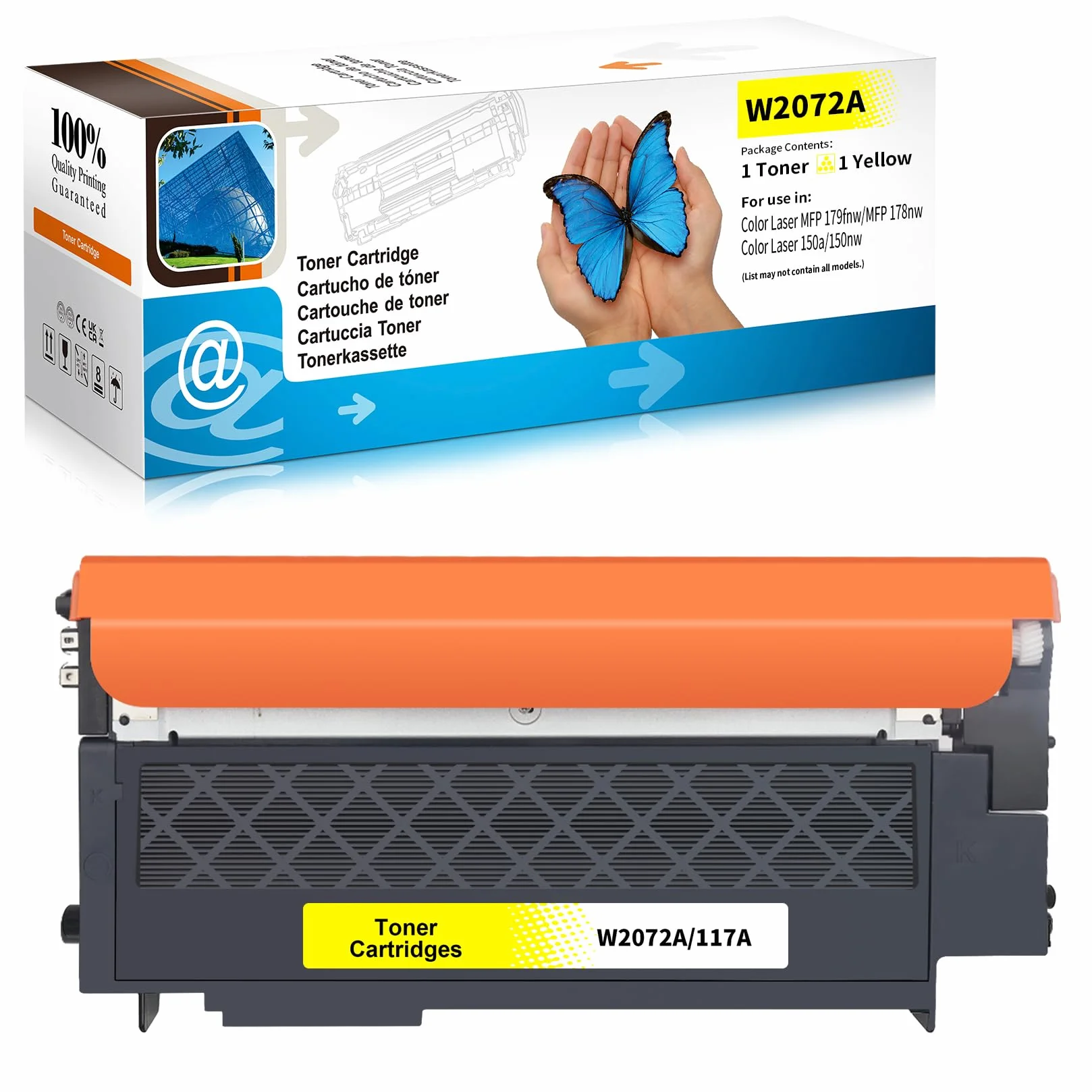 LOSMANN Toner 117A kompatybilny z HP 117A W2072A do HP Color Laser 150 Series MFP 170 178 179 (żółty)