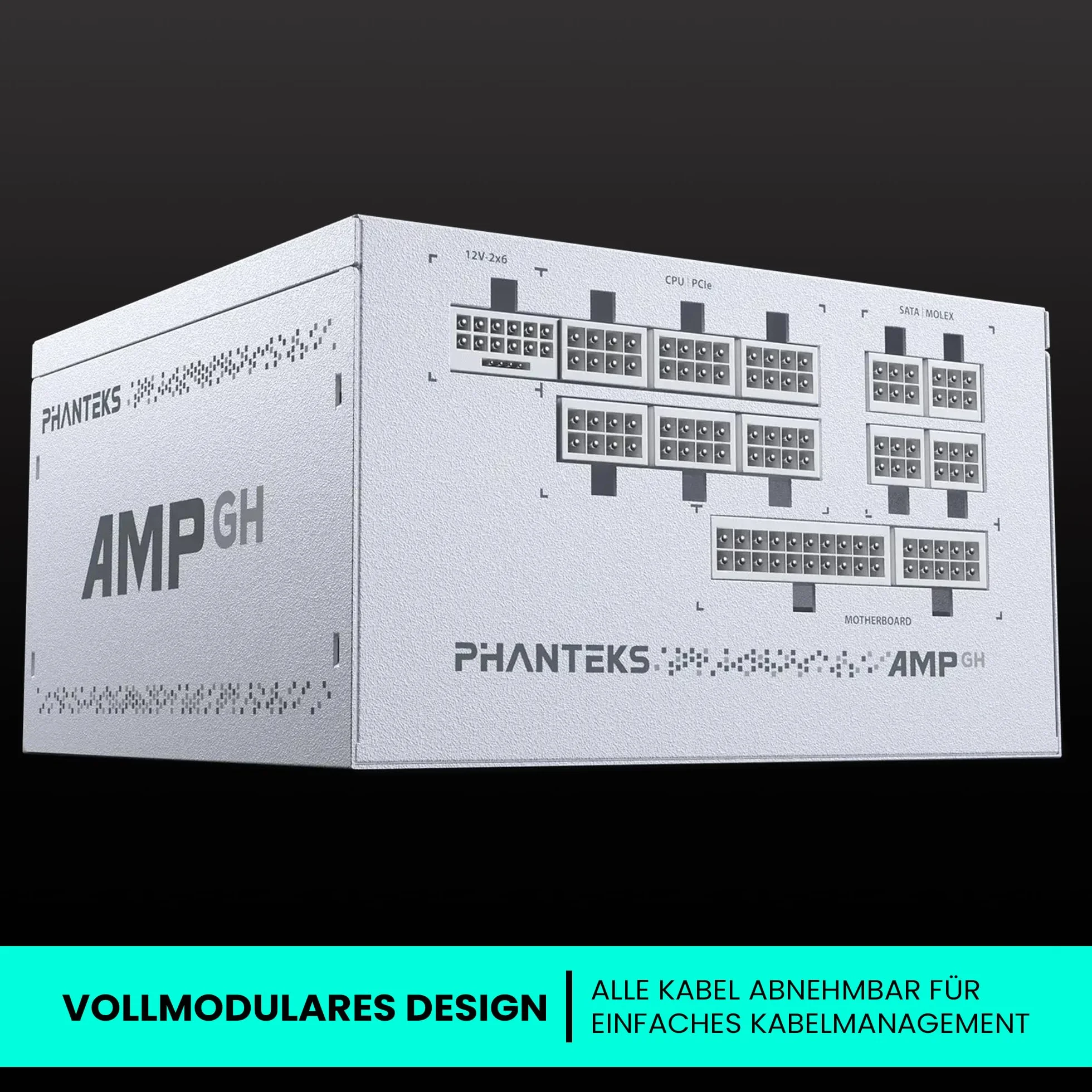 Phanteks AMP GH V2 1000 W zasilacz PC, biały, 1000 W, zasilacz ATX, PCIe 5.1, ATX 3.1 PSU | 80 Plus Platinum, wszystkie kable odłączane, cichy
