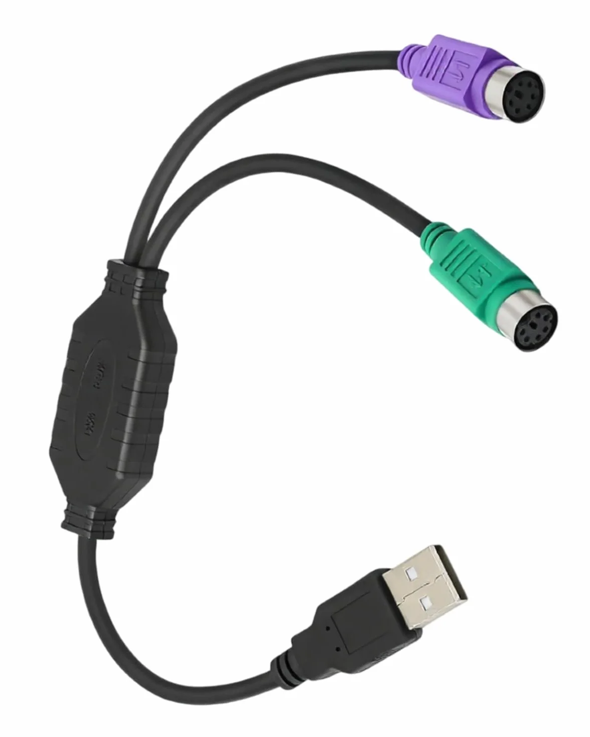 GELRHONR Kabel PS/2 na USB, Klawiatura i Mysz PS/2 na Adapter USB, Przedłużacz Klawiatury - Czarny