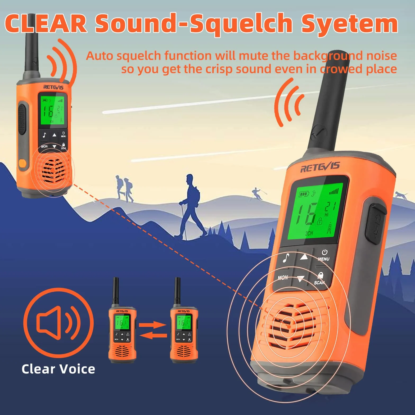 Retevis RT45P Walkie Talkie, Wodoodporność IP67, Bezpłatna Licencja Pmr446, Z Akumulatorem Aa Do Jazdy Na Nartach Dla Dorosłych Zajęcia Na Świeżym Powietrzu, Ratować, Nagły Wypadek (2Sztuki)