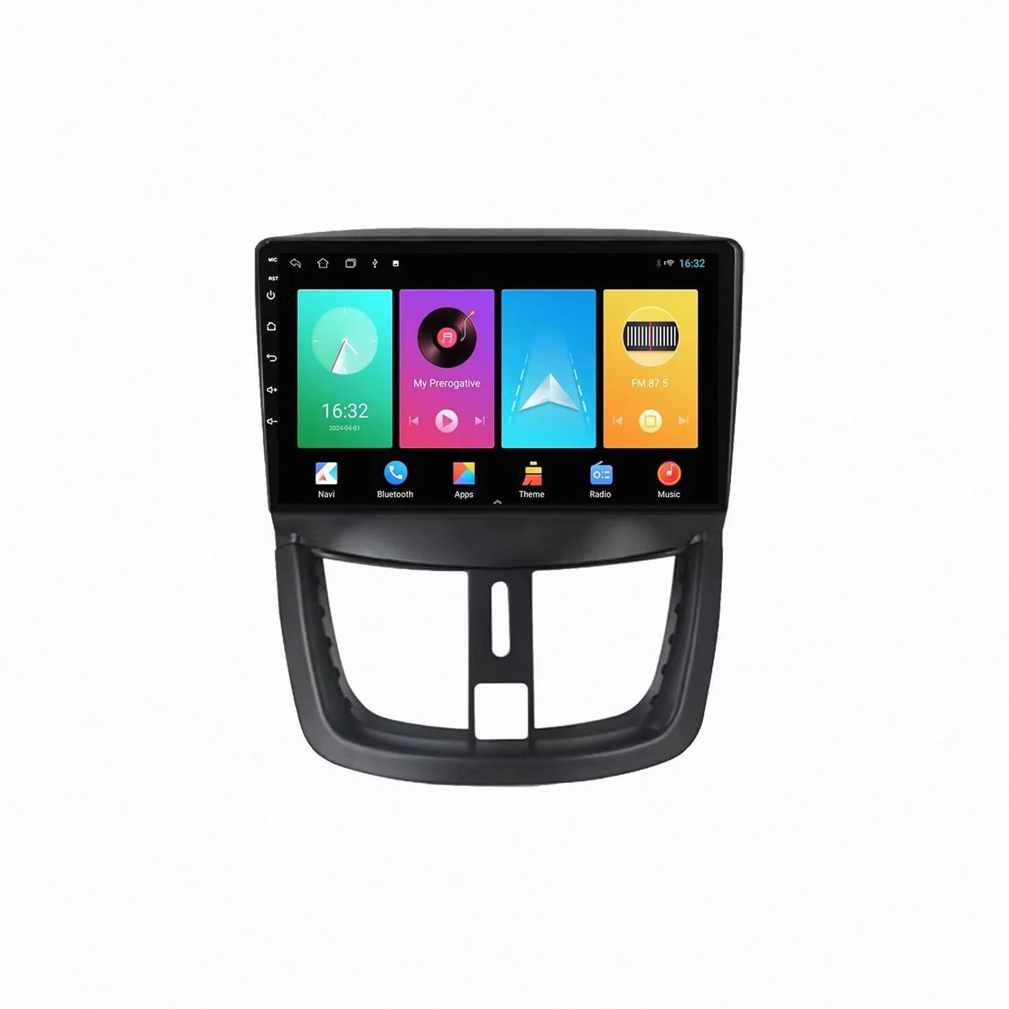 Radio Samochodowe 2-Din dla Peugeot 207 CC 207CC 2006-2015 Android 15 9 Inches Radio Samochodowe Z Ekranem Steering Wheel Controls Dla, 8 Core 4G+64G