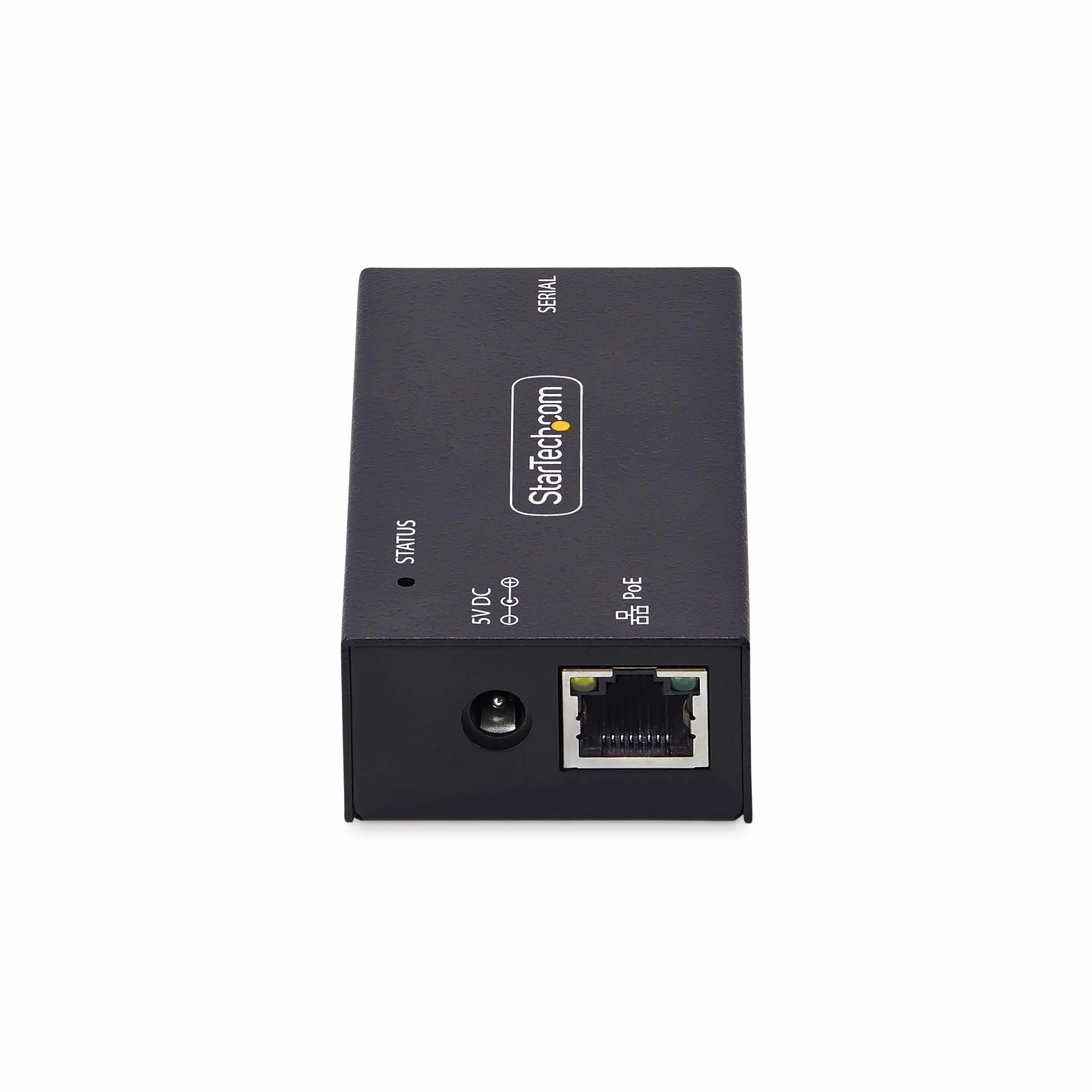 StarTech.com 1-portowy adapter szeregowy na Ethernet, serwer urządzeń szeregowych zasilany PoE 802.3af, szyna ścienna/DIN, konwerter LAN na DB9