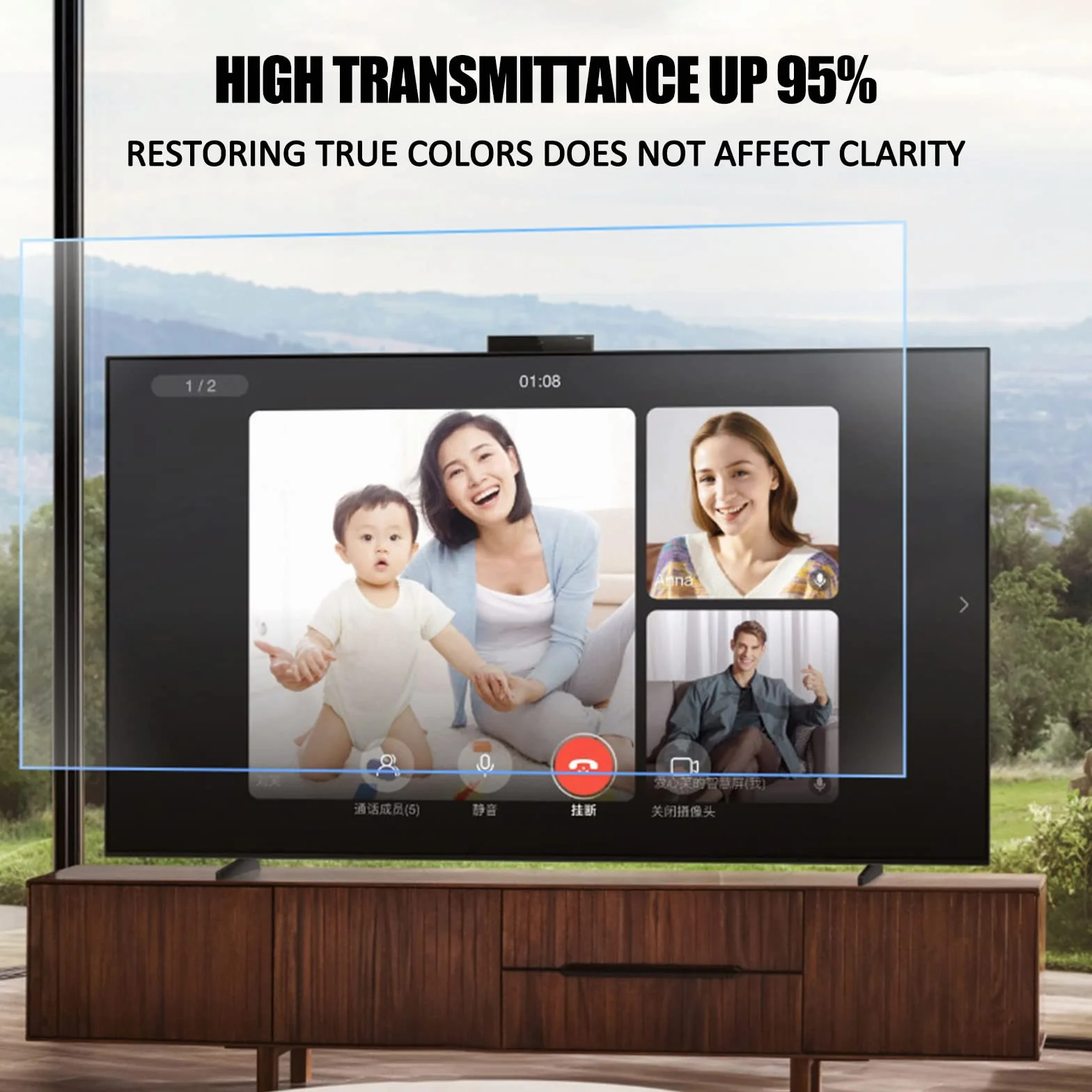 Ochrona przed promieniowaniem Osłona ekranu telewizora LCD - matowa folia ochronna przeciwodblaskowa/współczynnik odbicia do 90% Filtr chroniący oczy przed promieniowaniem UV 40 cali