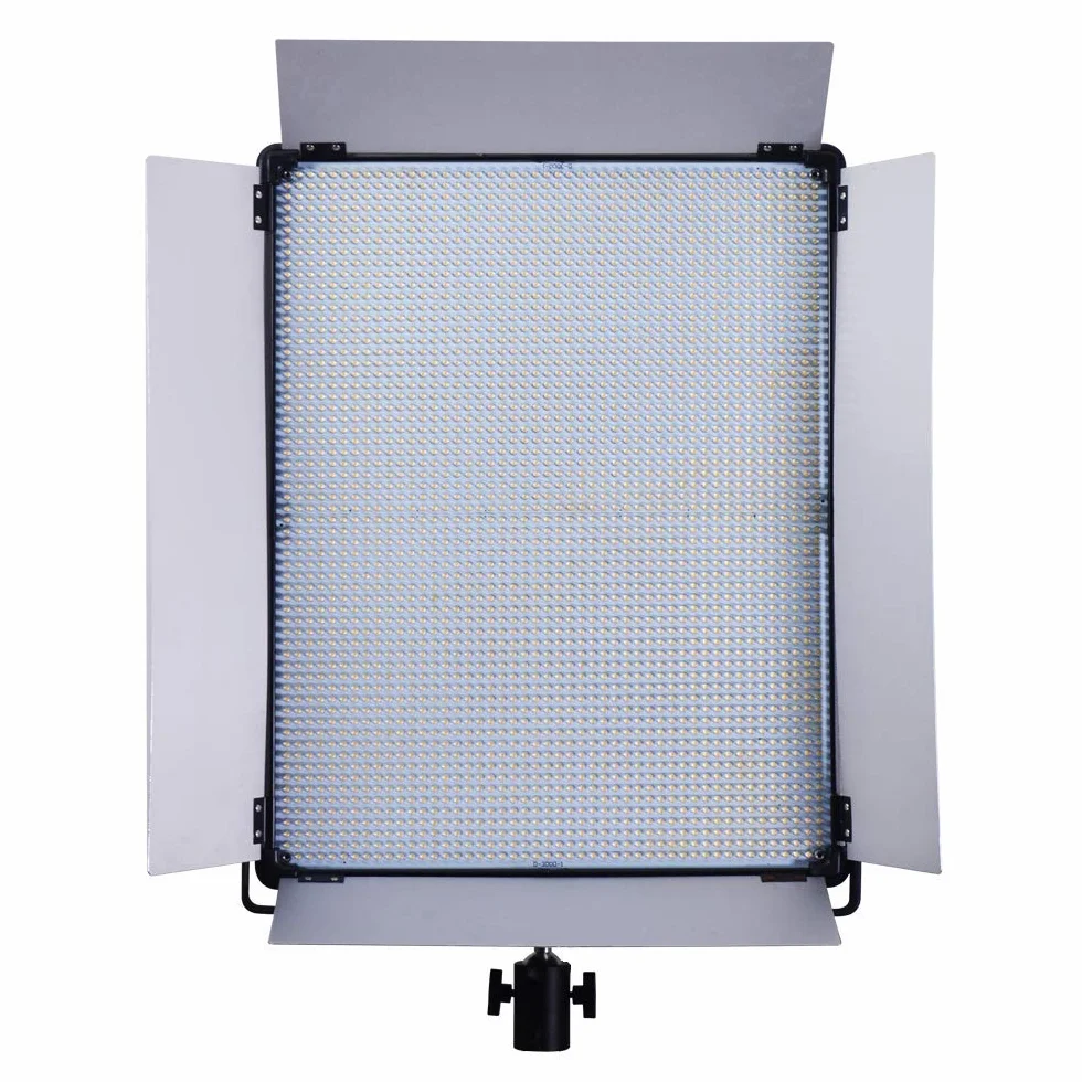 Światło dzienne LED studyjna lampa błyskowa 5500 K, 0-100% bezstopniowo ściemniana lampa fotograficzna z 4-skrzydłowymi drzwiami, 210 W, 19500 lumenów, do portretów, fotografii produktu, transmisji na