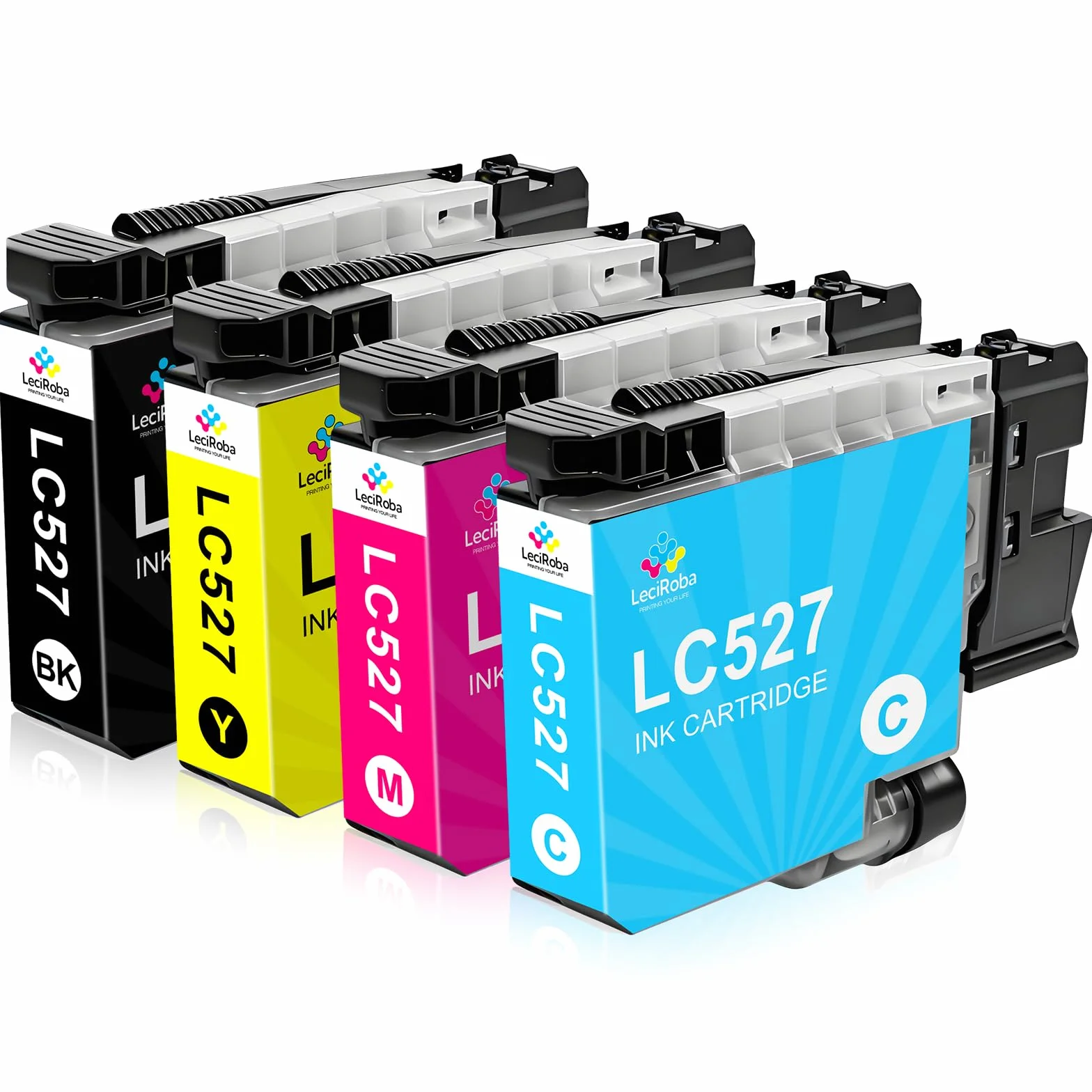 LeciRoba LC527 LC-527 tusz do drukarki Brother LC-527BK LC-527C LC-527M LC-527Y do drukarki Brother MFC-J4550DW MFC-J4350DW (zestaw 4 szt.)