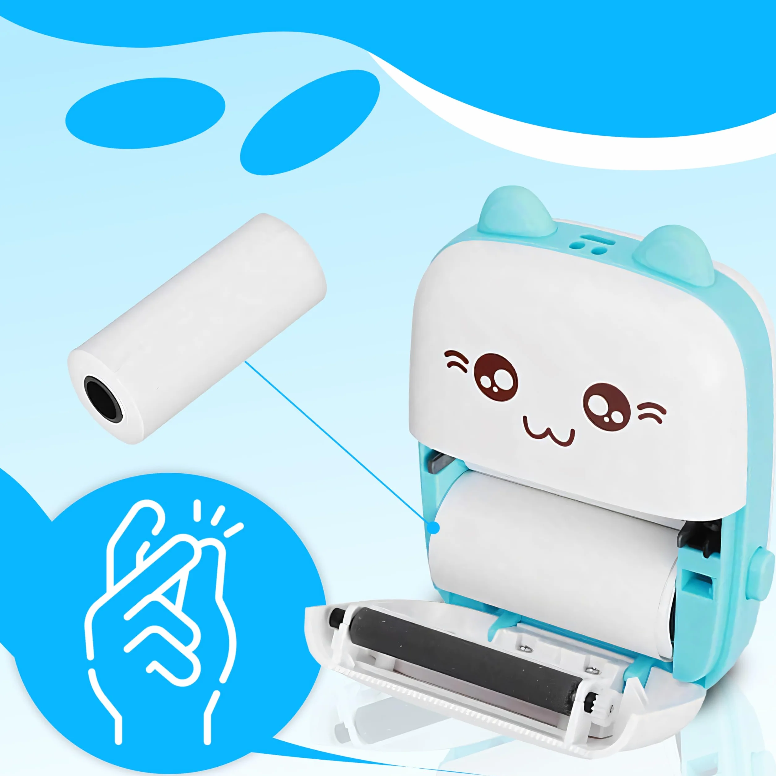 Retoo Mini drukarka fotograficzna Bluetooth 11 rolek papieru