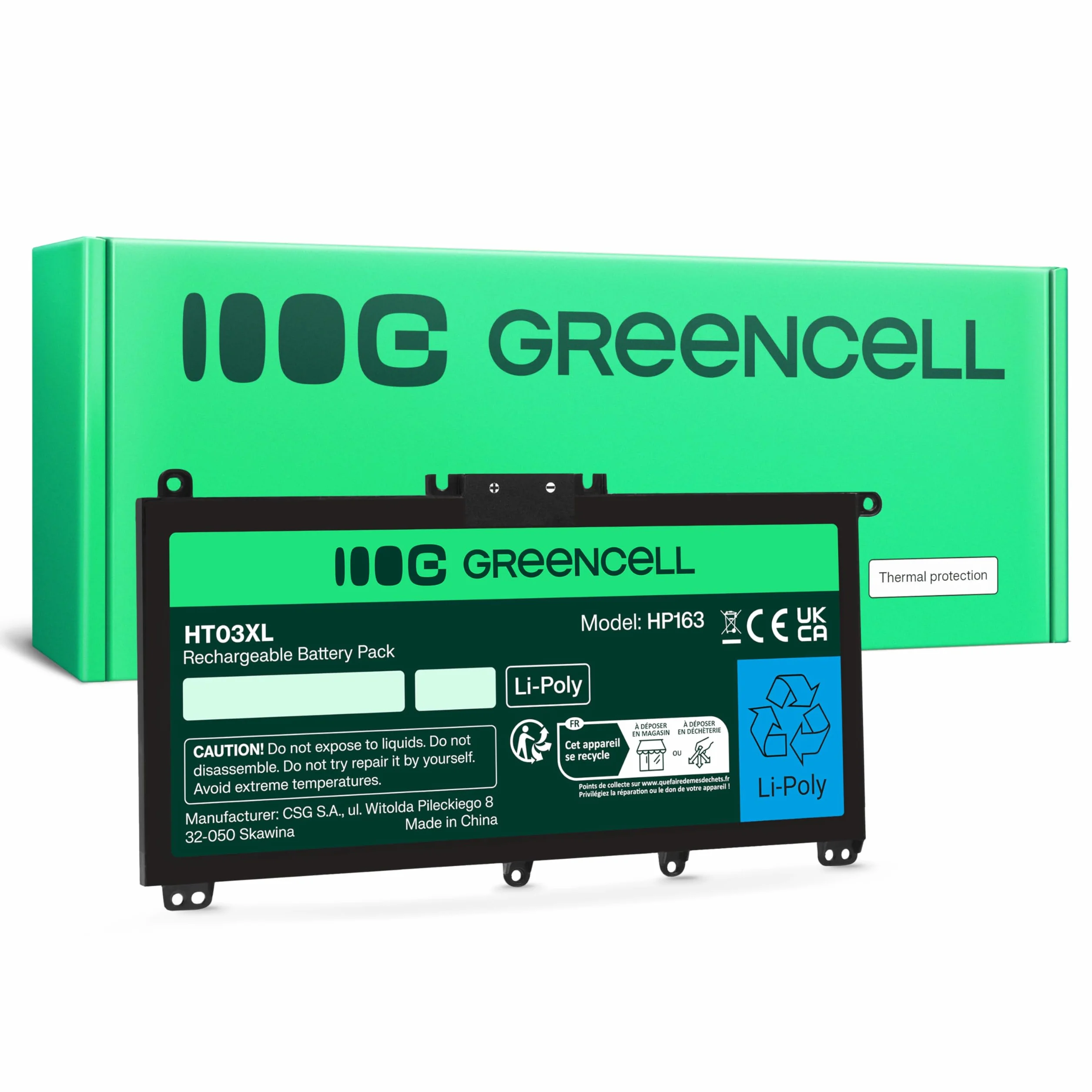 Green Cell Bateria do laptopa HP HT03XL HTO3XL L11421-2C2 L11119-855 L11421-2C2 240 245 250 255 340 G5 348 G5 15-DB 15-DA 15-CS 17-BY 17-CA Pavilion 14-DH 15-CS 17-CA X360 14-DH