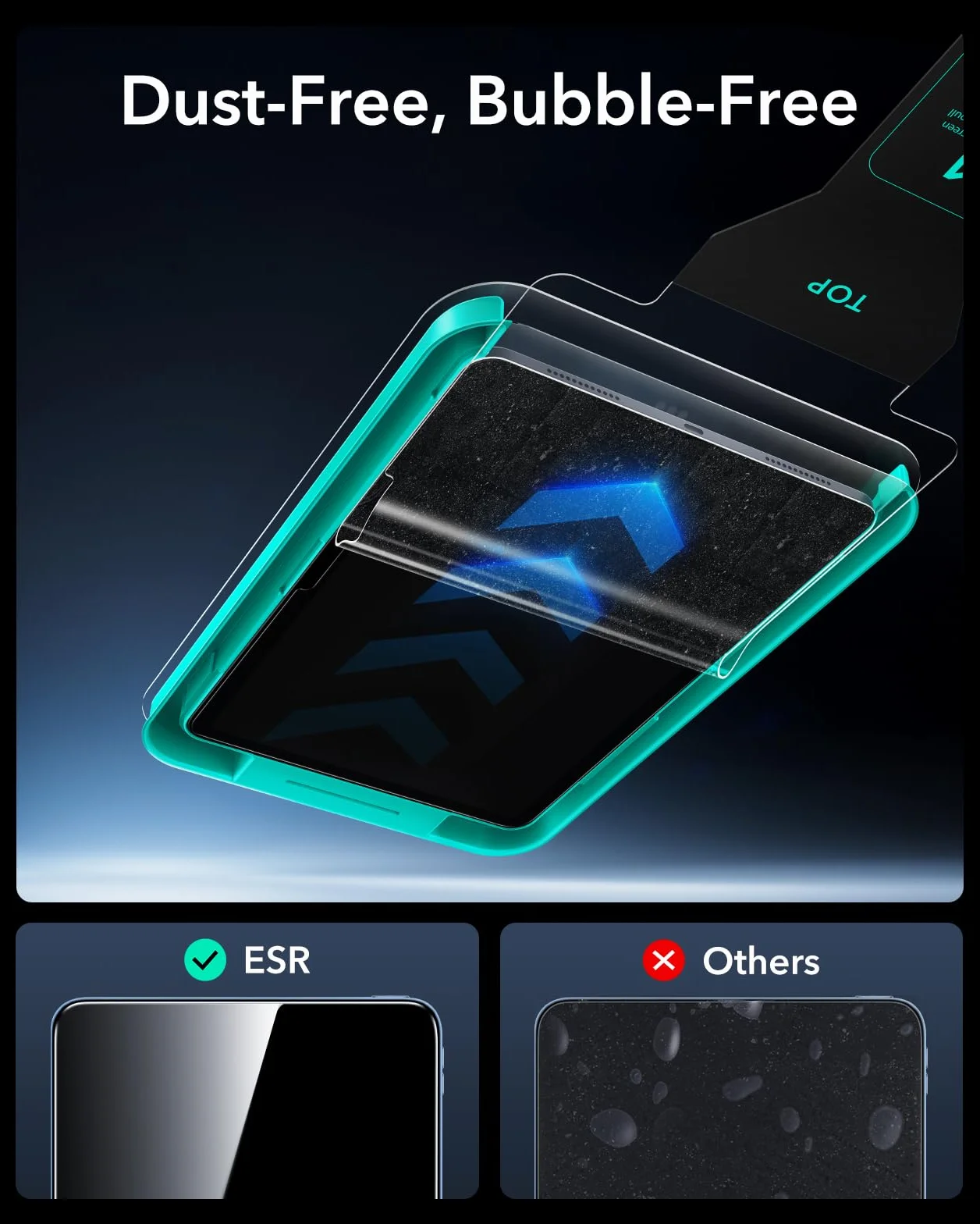 ESR 2 szt. Armorite ochraniacz ekranu do iPad Pro 13 cali M5 2025/M4 2024, ochrona klasy wojskowej, szkło hartowane o twardości 9H z tacą UltraFit, przejrzystość HD, bez kurzu i pęcherzyków