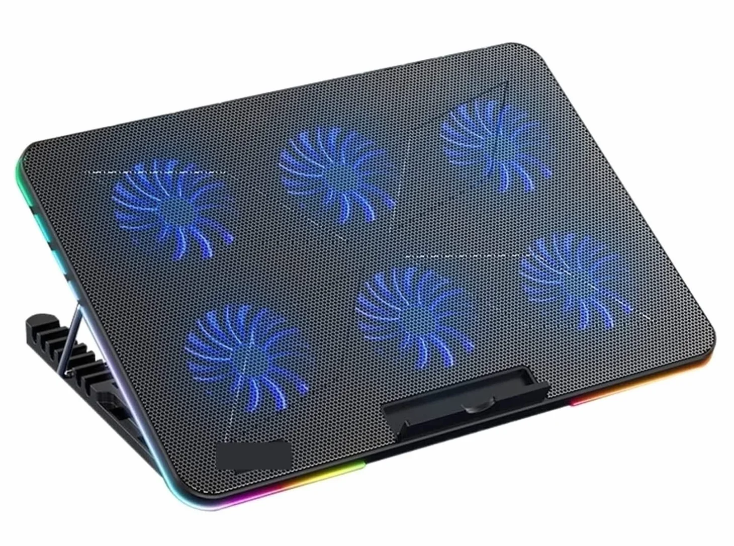 Podstawka Chłodząca Stabilny Podkładka Chłodząca Do Laptopa USB Cicha Chłodziarka Chłodnica RGB Light Speed ​​7 Gear Regulowany Kąt Cichy Biurko