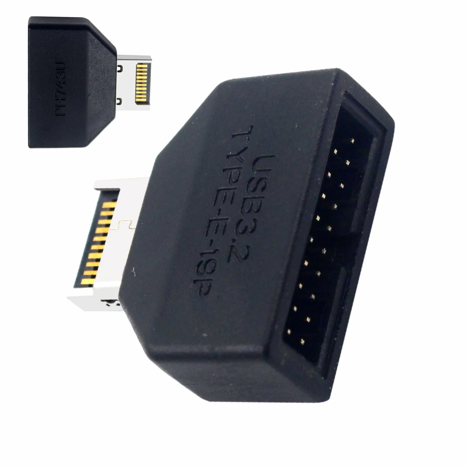 Adapter USB z dwoma przednimi portami Wewnętrzny konwerter złącza | Rozszerzenie USB 3.2E na 19P z dwoma portami do stacji transferu danych PC w biurze domowym