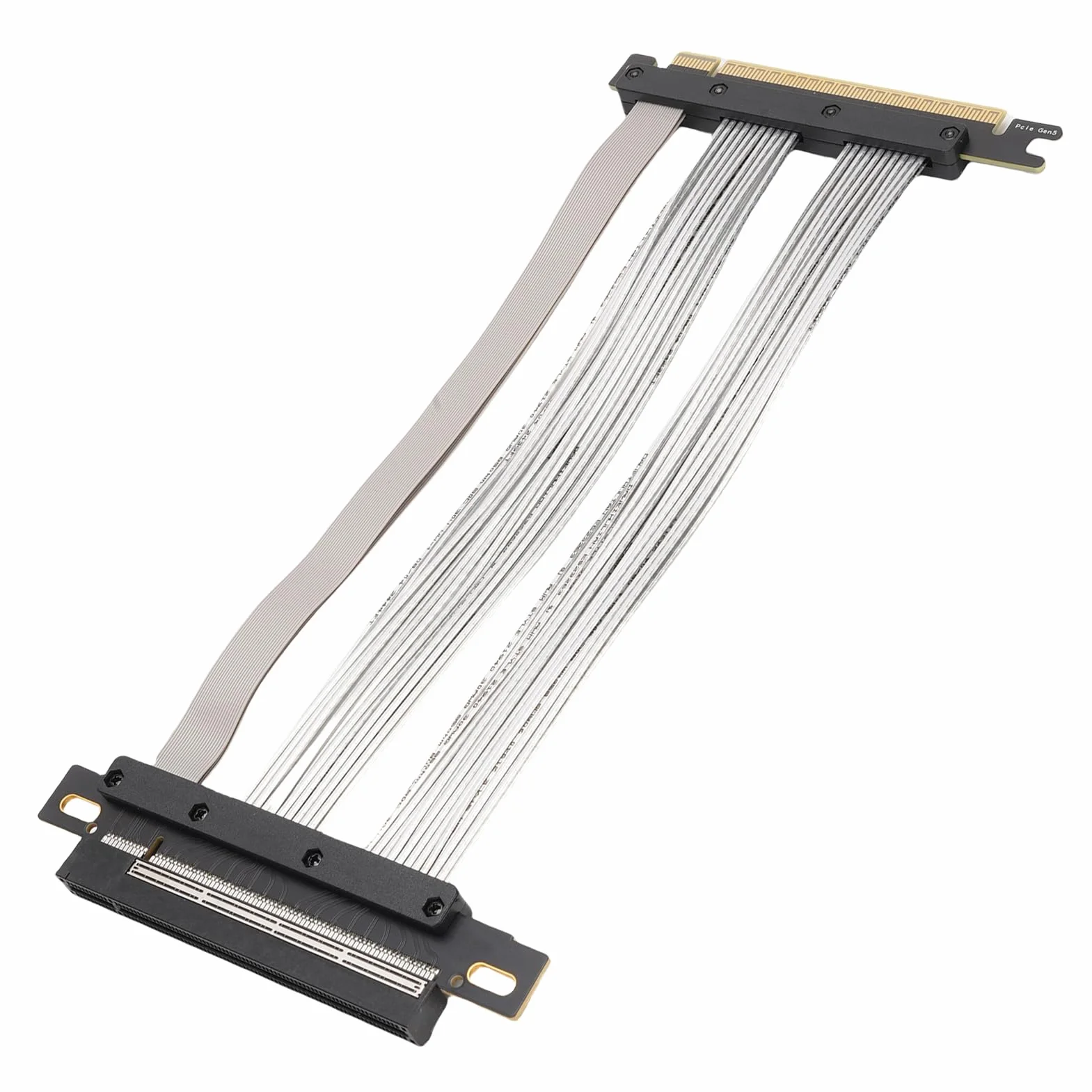 GOWENIC PCIE 5.0 16x Kabel Pionowy Wysoka wydajność dla Przedłużenia Karty Graficznej na Komputery PC i Serwerów ABS Silver 1 Sztuk (15 cm)