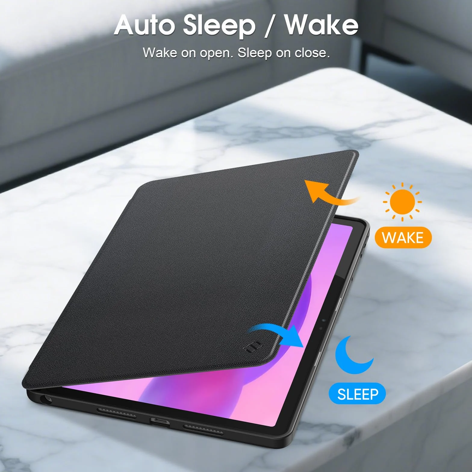 Fintie Etui ochronne na Lenovo Idea Tab 11 cali 2025 TB-336ZU TB-336FU, Slim TPU Folio z uchwytem na rysik, czarne