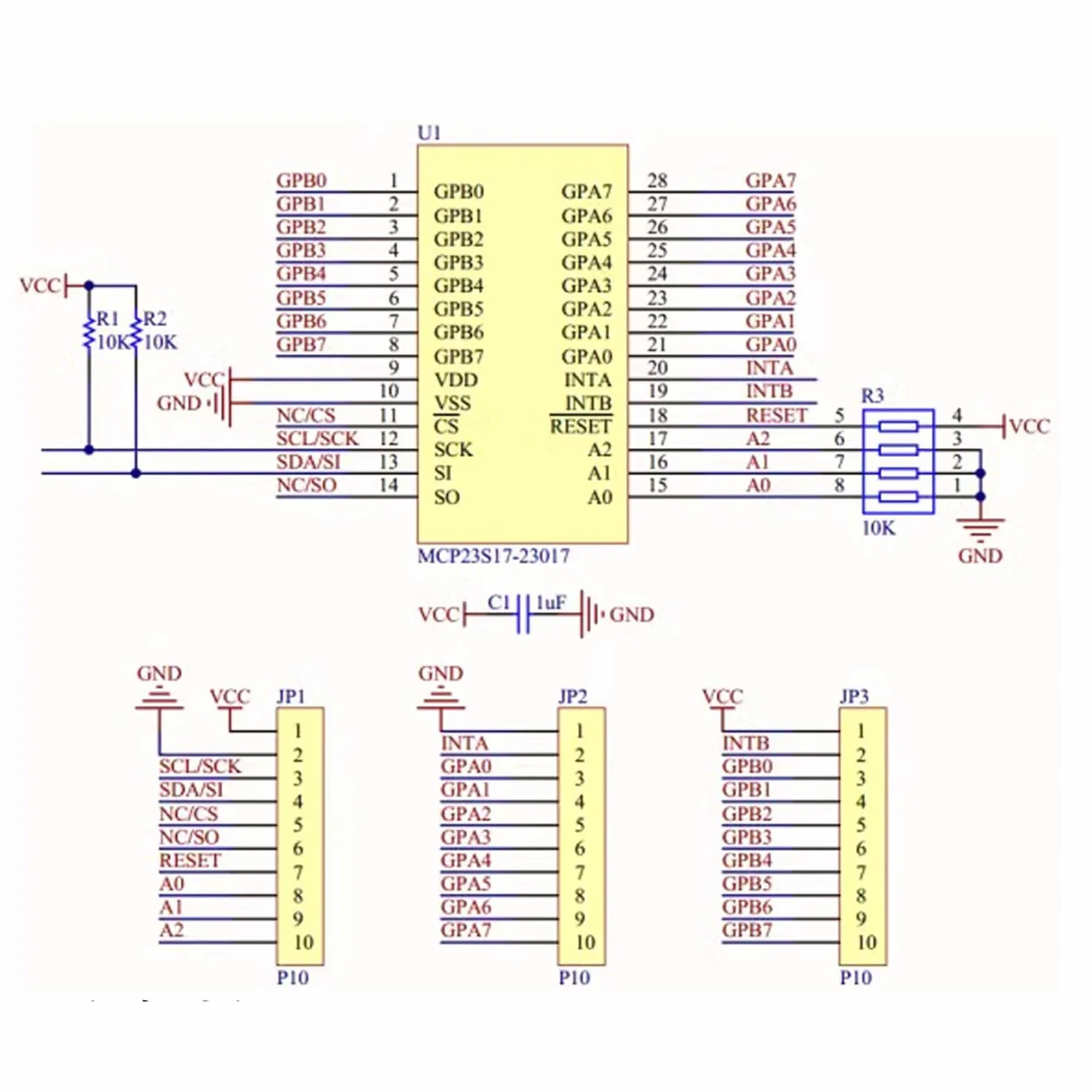 CJMCU-2317 MCP23017 16-bitowy moduł rozszerzacza I2C I/O dla Arduino