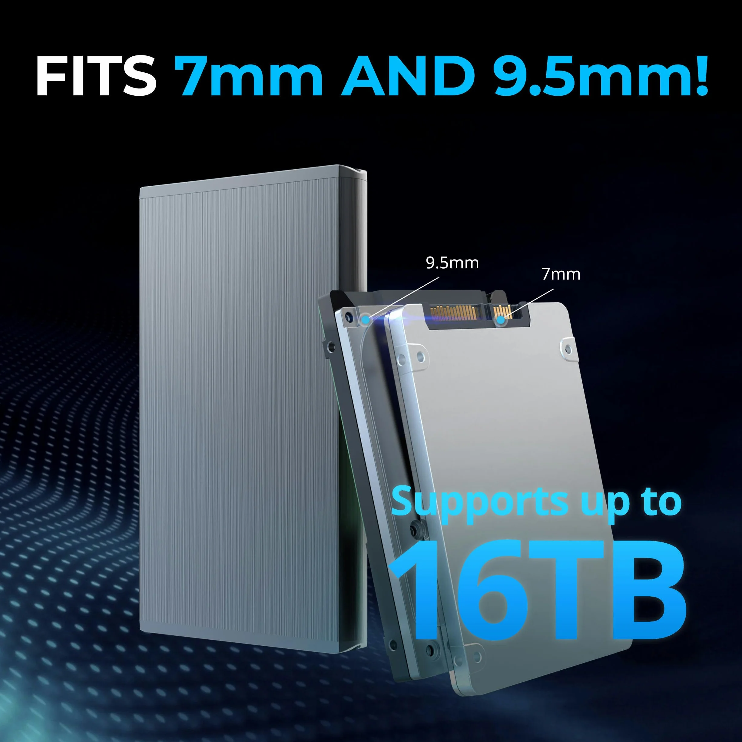 Sabrent Ultra Slim USB 3.0 2,5 cala 6,35 cm SATA zewnętrzna obudowa dysku twardego [czarna] (EC-UK30)