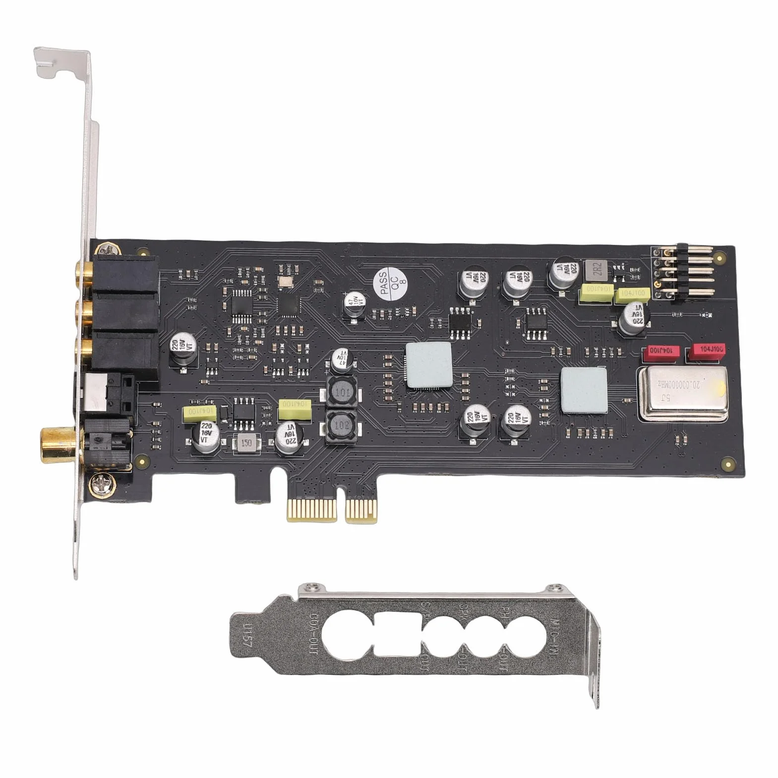 LICAEVEY Karta Dźwiękowa HiFi PCI Express, Chipset SSS1700 z Optycznym/koncentrycznym Interfejsem Cyfrowym, Profesjonalny Przetwornik Cyfrowo-analogowy do Nagrywania w Studiu i Gier