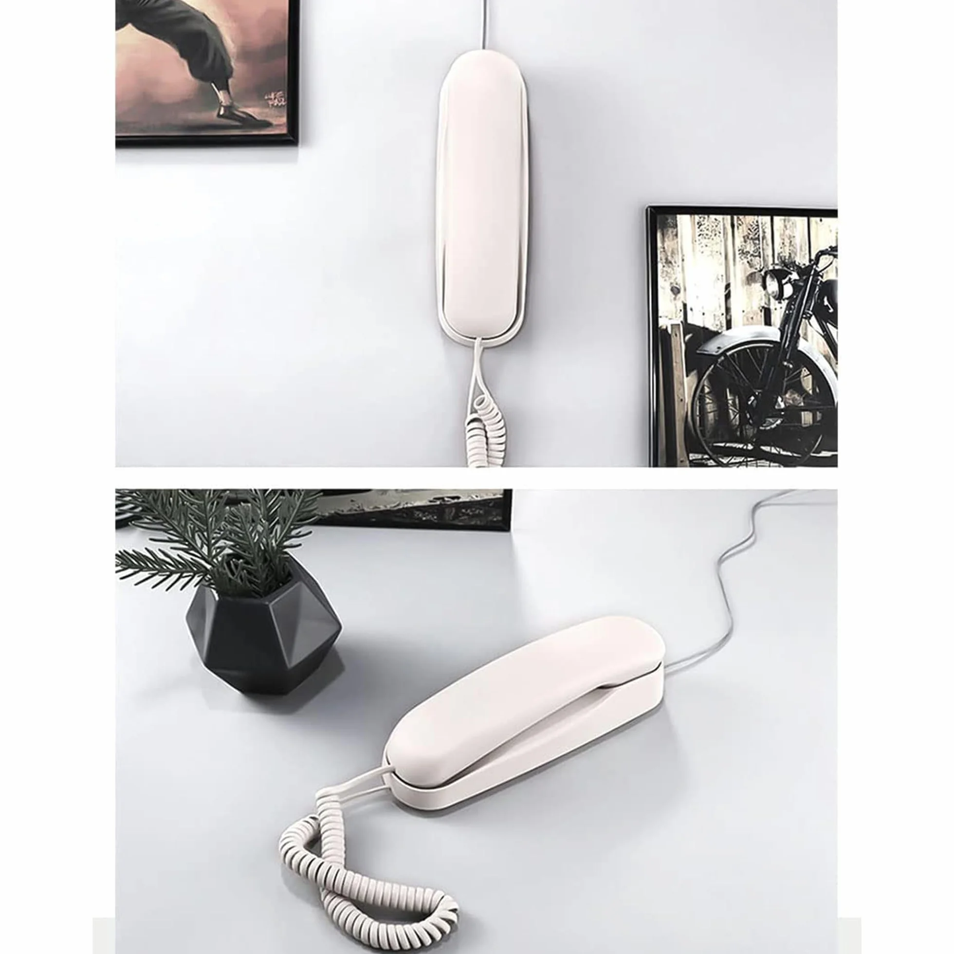 Telefon stacjonarny - trwały telefon przewodowy do biura. Mini telefon wykorzystuje chipy dźwiękowe HD, dzięki czemu dźwięk jest wyraźniejszy. Nadaje się do użytku biurowego i domowego i nie