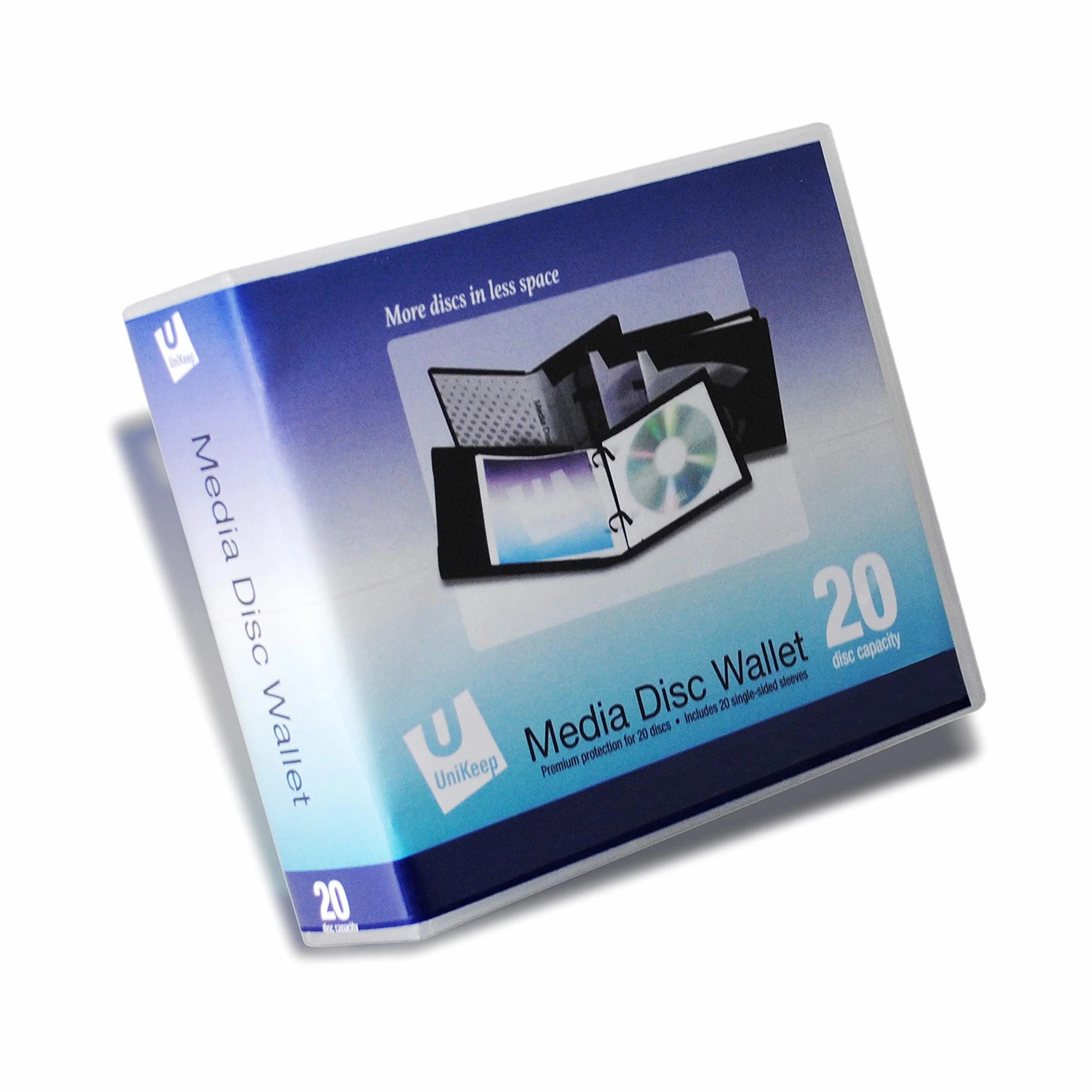 Unikeep Disc 20 CD/DVD Wallet (przezroczysty) ze stronami - zestaw 3 szt