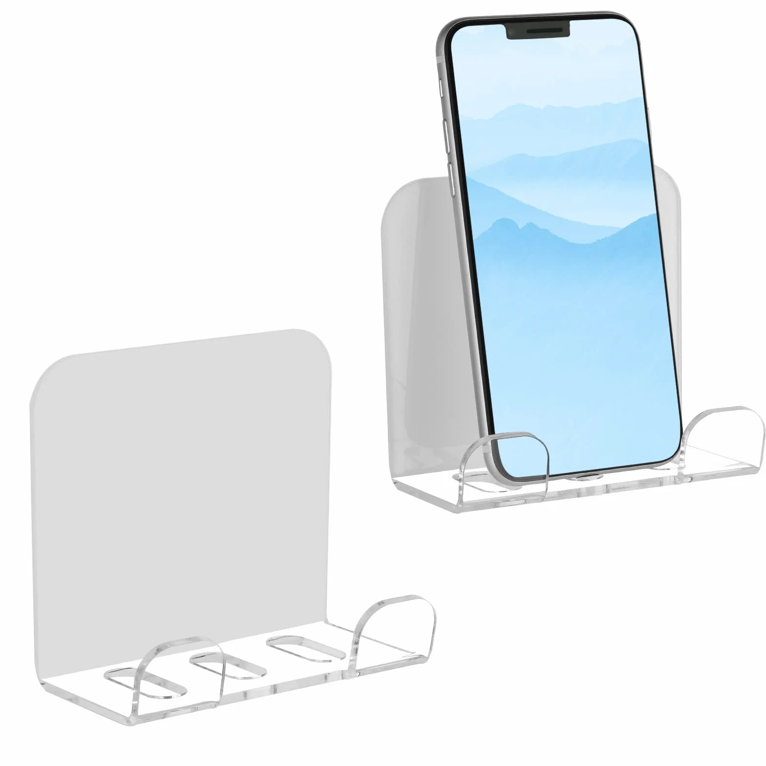 Cosmos Uchwyt ścienny na telefon, stojak do ładowania smartfona, stojak ścienny, organizer przy łóżku, uchwyt do przechowywania, kompatybilny z większością telefonów i mini tabletów, do domu, biura
