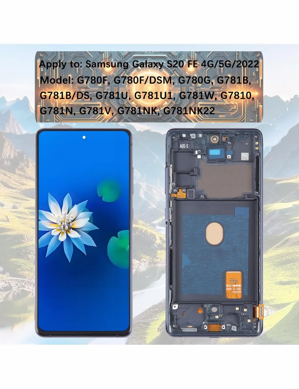 H&LYCYJ Wyświetlacz do Samsung Galaxy S20 FE 4G/5G/2022 TFT G780F G780F/DSM G780G LCD ekran zamienny zestaw montażowy (czarny z ramką, bez odcisków palców