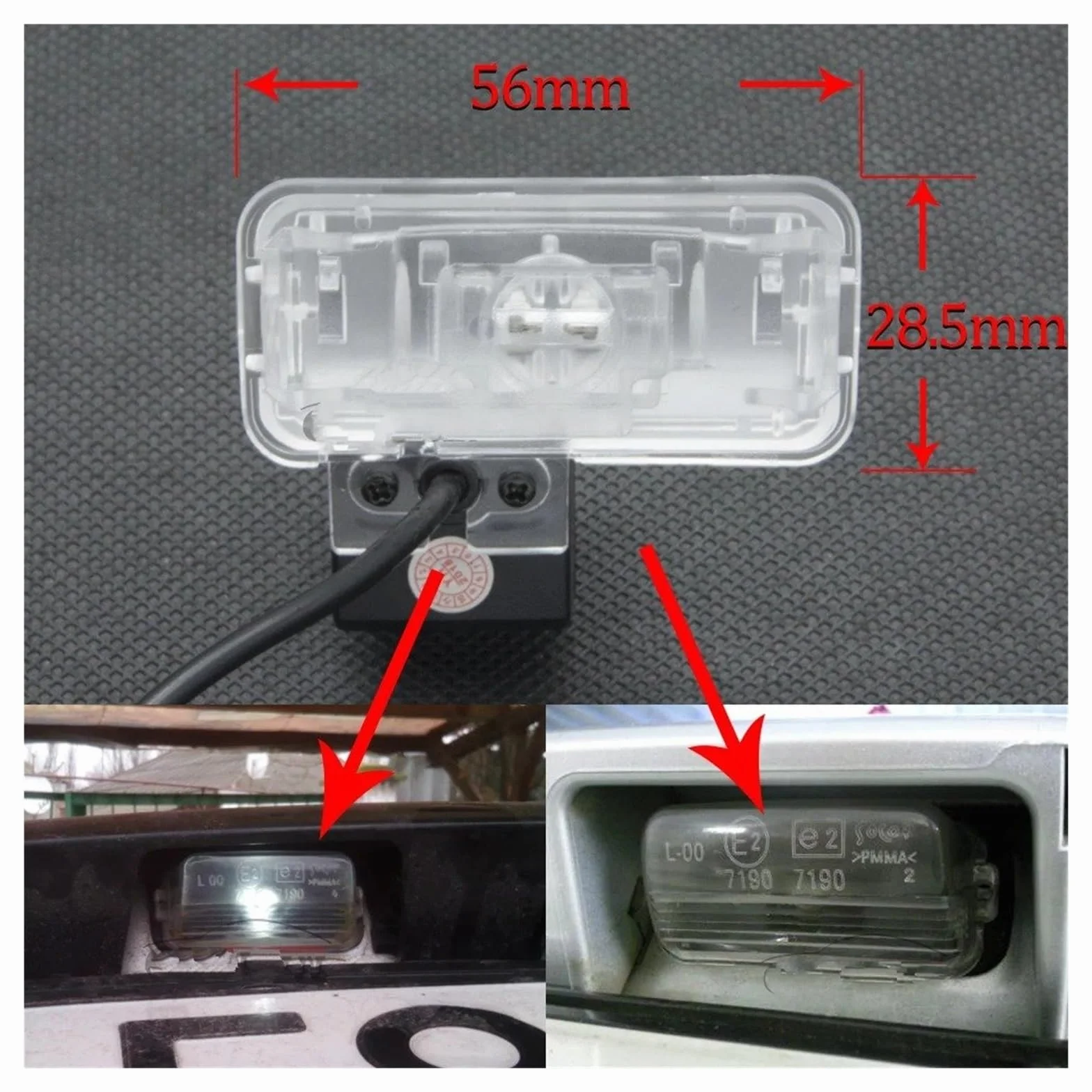Zamiennik kamery cofania do Toyoty do Yaris 2012 2013 2014 2015 2016 2017 monitor cofania samochodu HD rybie oko 720P kamera cofania kamera cofania (kamera z filtrem) (kamera z wyświetlaczem LCD 4.3)
