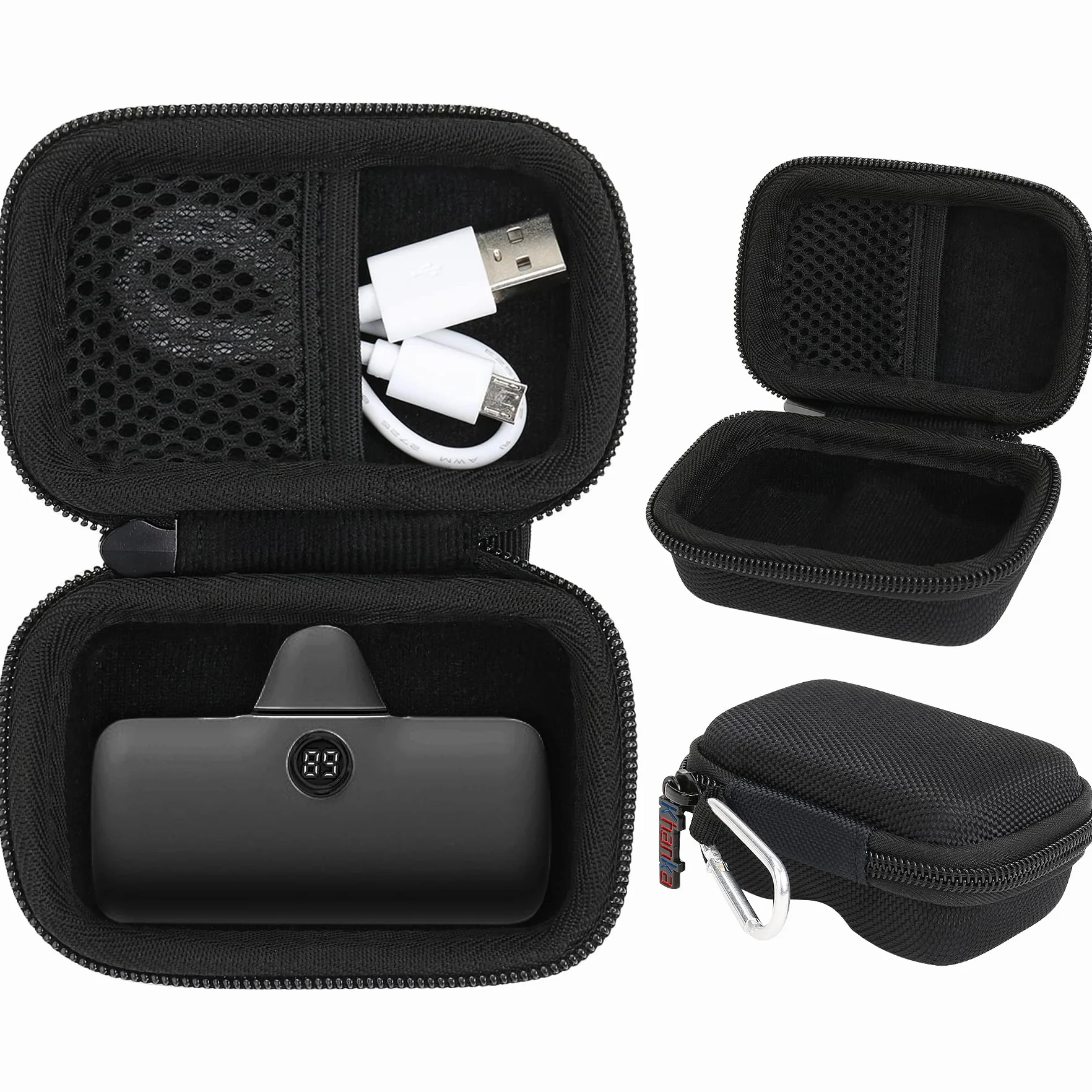 Khanka Twarde etui podróżne do iWALK 4800/4500/3350 mAh powerbanku i kabla, czarne