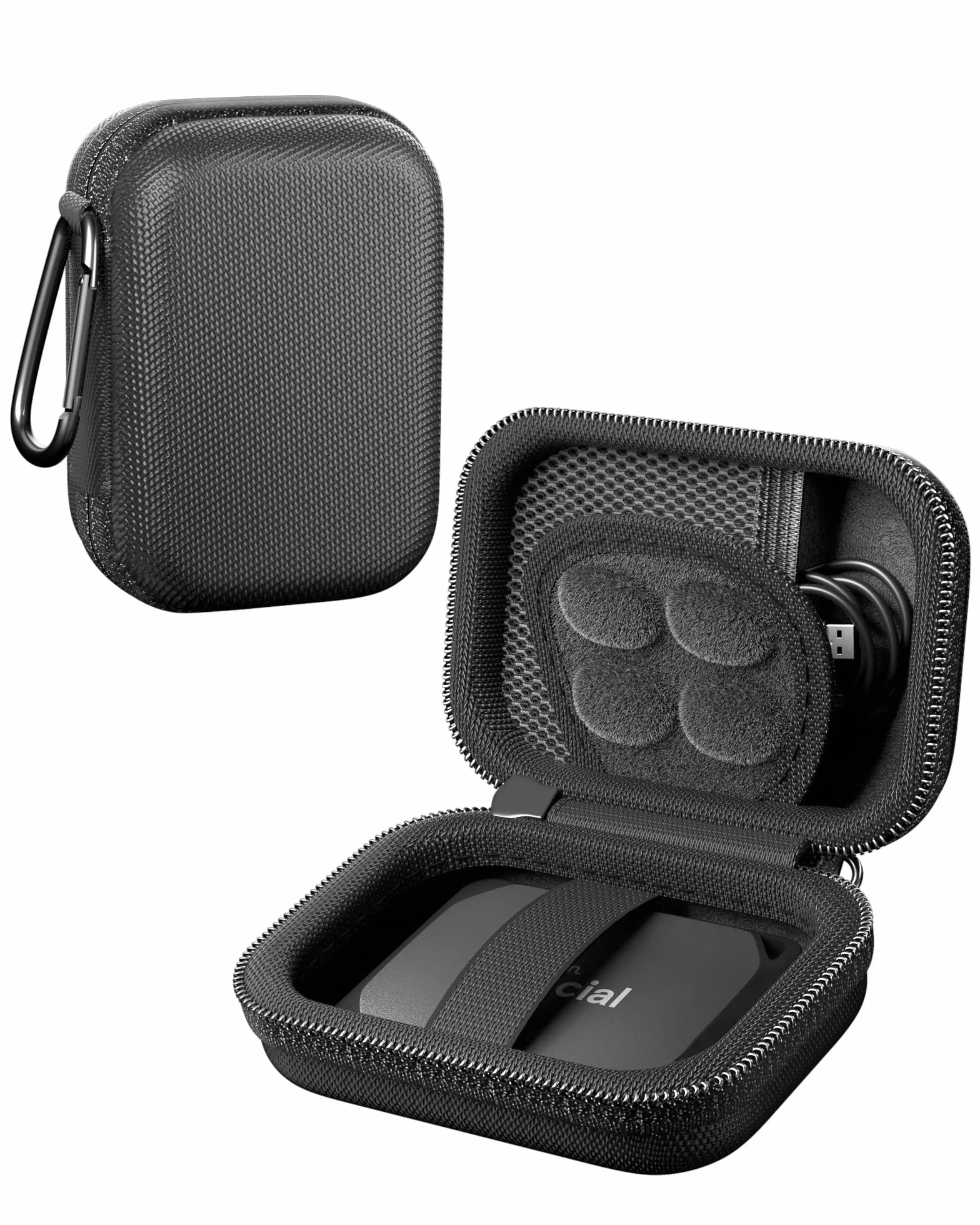 ProCase Twardy futerał na przenośny dysk SSD Crucial X10/X9/X10 Pro/X9 Pro, odporny na wstrząsy organizer podróżny