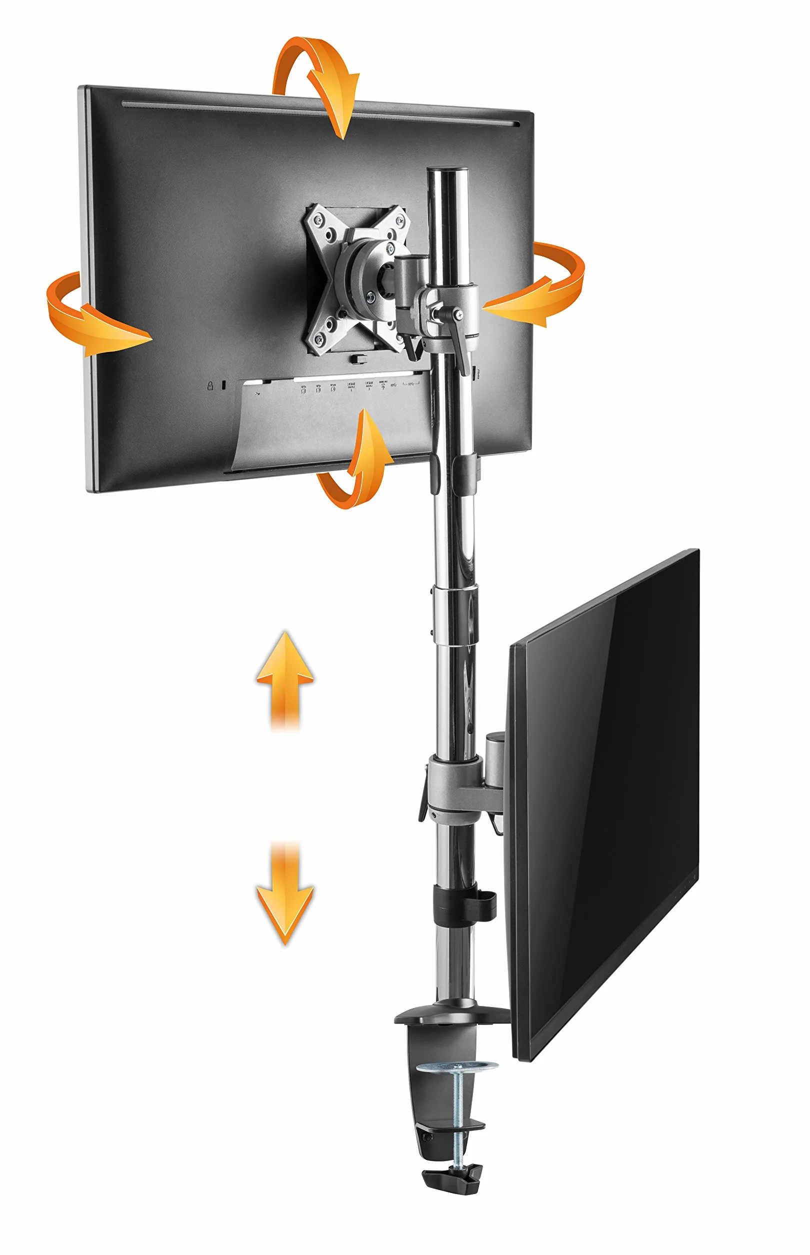 RICOO Uchwyt na komputer 2 ekrany TS3511 pionowy regulowany monitor 13-27 cali (33-69 cm) zacisk stołowy VESA 100 x 100