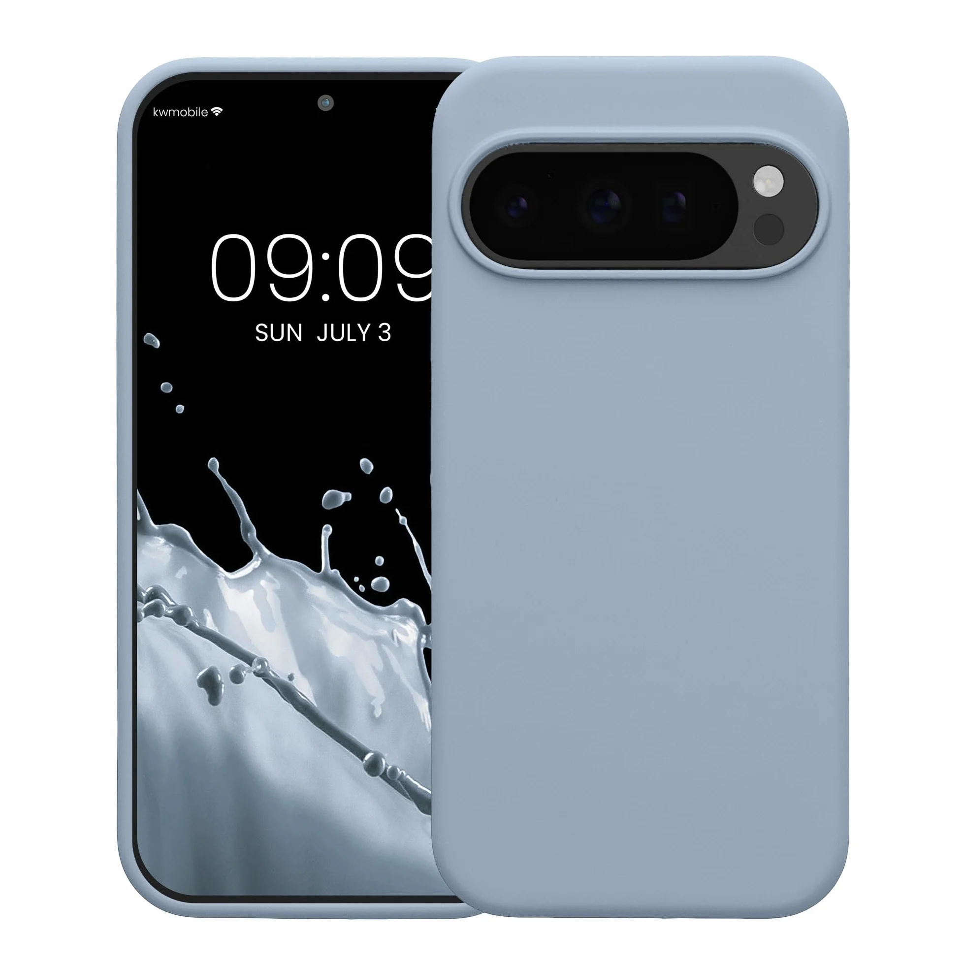 kwmobile Etui na telefon kompatybilne z Google Pixel 10 / Pixel 10 Pro – silikonowe etui – ładowanie bezprzewodowe – matowe, jasnoniebieskie etui ochronne