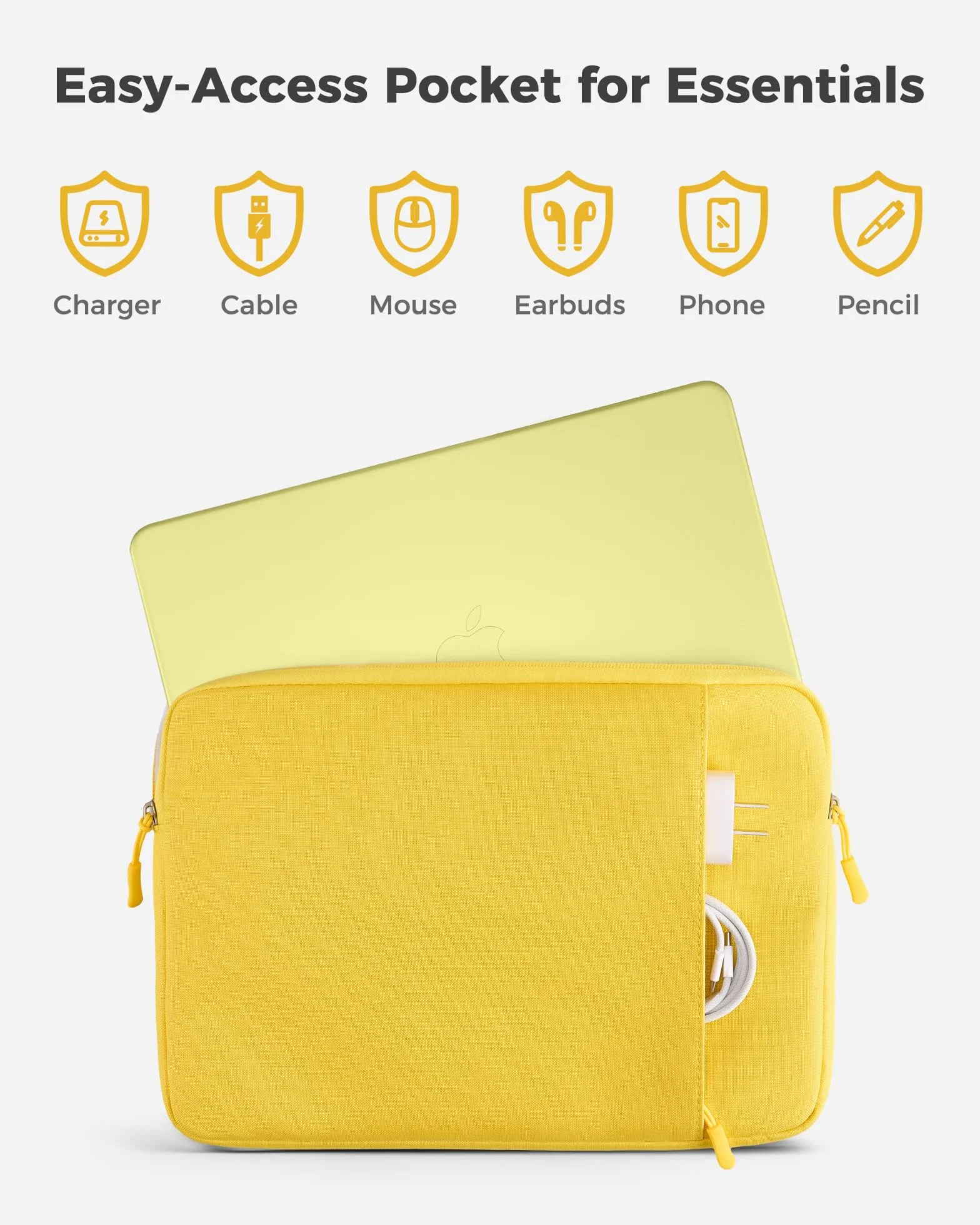ProCase Pokrowiec MacBook Neo 13 cali 2026 (Chip A18 Pro, Model A3404), Lekki i Elegancki Pokrowiec na Laptopa z Praktyczną Przednią Kieszenią, Ochrona Wodoodporna i Miękka Podszewka w Kolorze