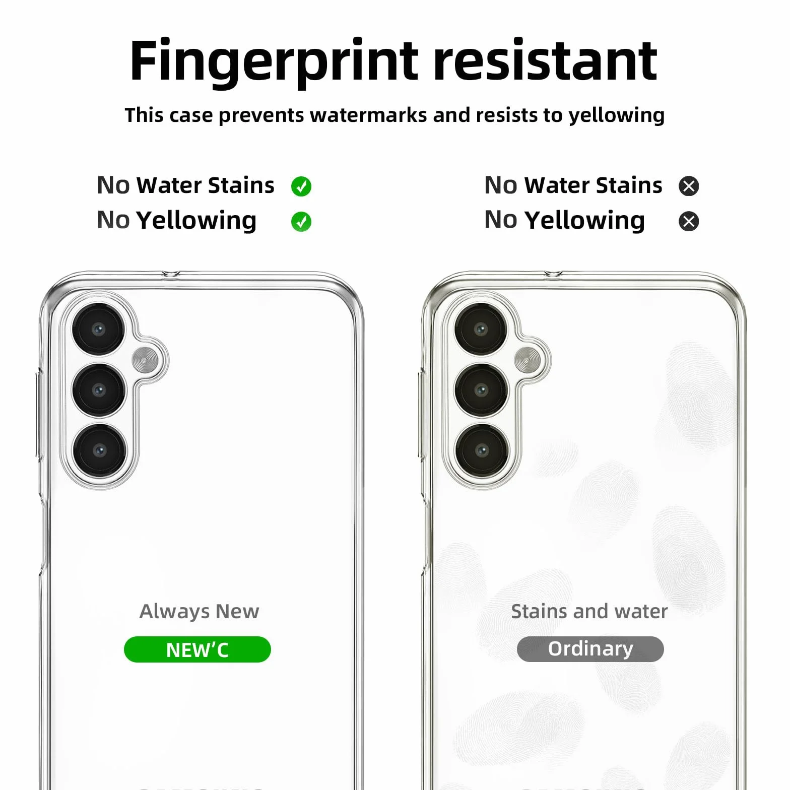 NEW'C Etui na Samsung Galaxy M34 5G - Ultra Przezroczysty Silikonowy Miękki Gel z TPU i 2 × Szkło Hartowane - Odporny na Rysy