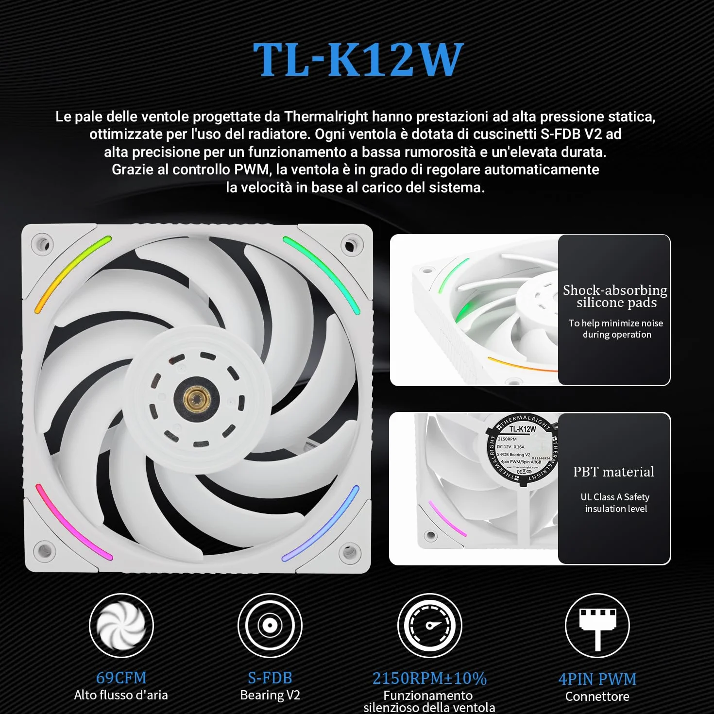 TR Elite Vision 360 ARGB biały chłodnica wody CPU z wentylatorem PWM, prędkość 2150 obr./min, IPS LCD z rozdzielczością 320 x 320, płynny chłodnica procesora, do wyświetlacza AM5/Intel 1851/1700,2,73