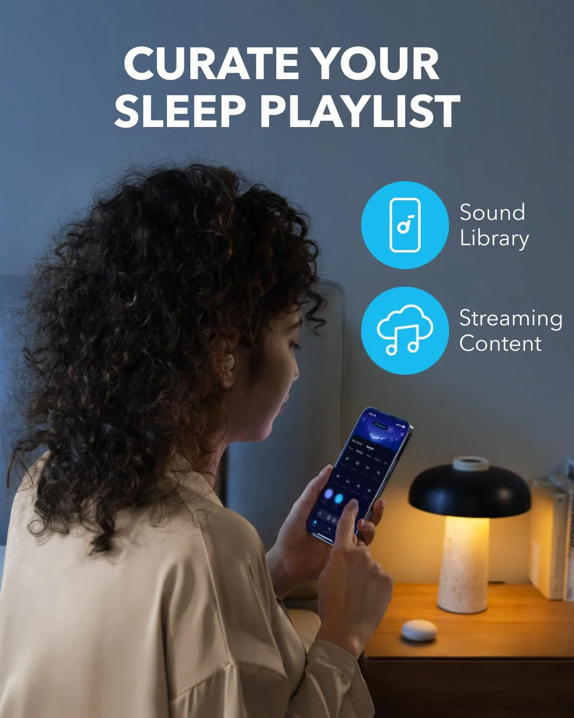 soundcore Sleep A20 firmy Anker Sleep Słuchawki douszne(odnowiona), słuchawki do spania blokujące hałas, niewielka konstrukcja dla osób śpiących na boku, czas odtwarzania 80 godzin, monitor snu