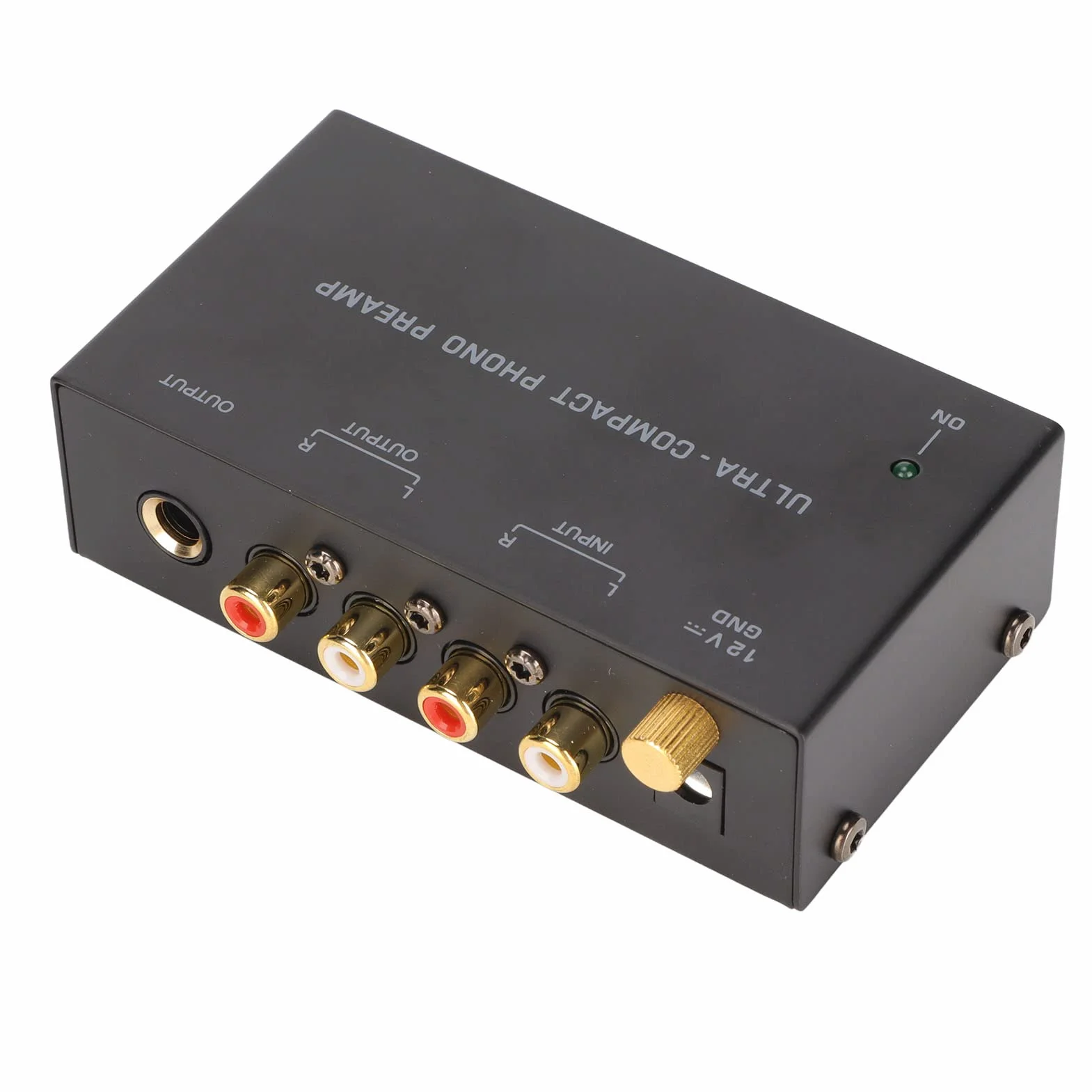 Phono przedwzmacniacz do gramofonu, PP400 Phono wzmacniacz do gramofonu z niezależnym sterowaniem przyciskiem Phono Preamp, wejście i wyjście audio stereo (wtyczka EU)