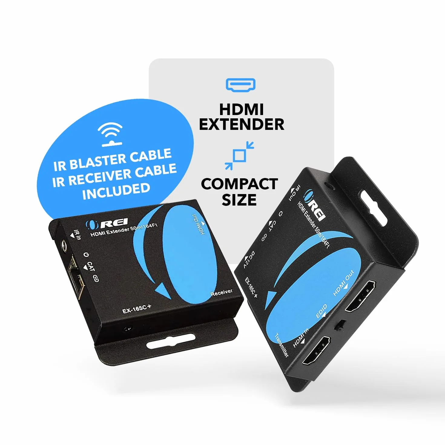 OREI Przedłużacz HDMI przez Ethernet przez CAT5/CAT6, z podczerwienią do 164 stóp - wyjście pętli - Full 1080P przy 60 Hz Pover Over Cable Dystrybucja sygnału Full HD