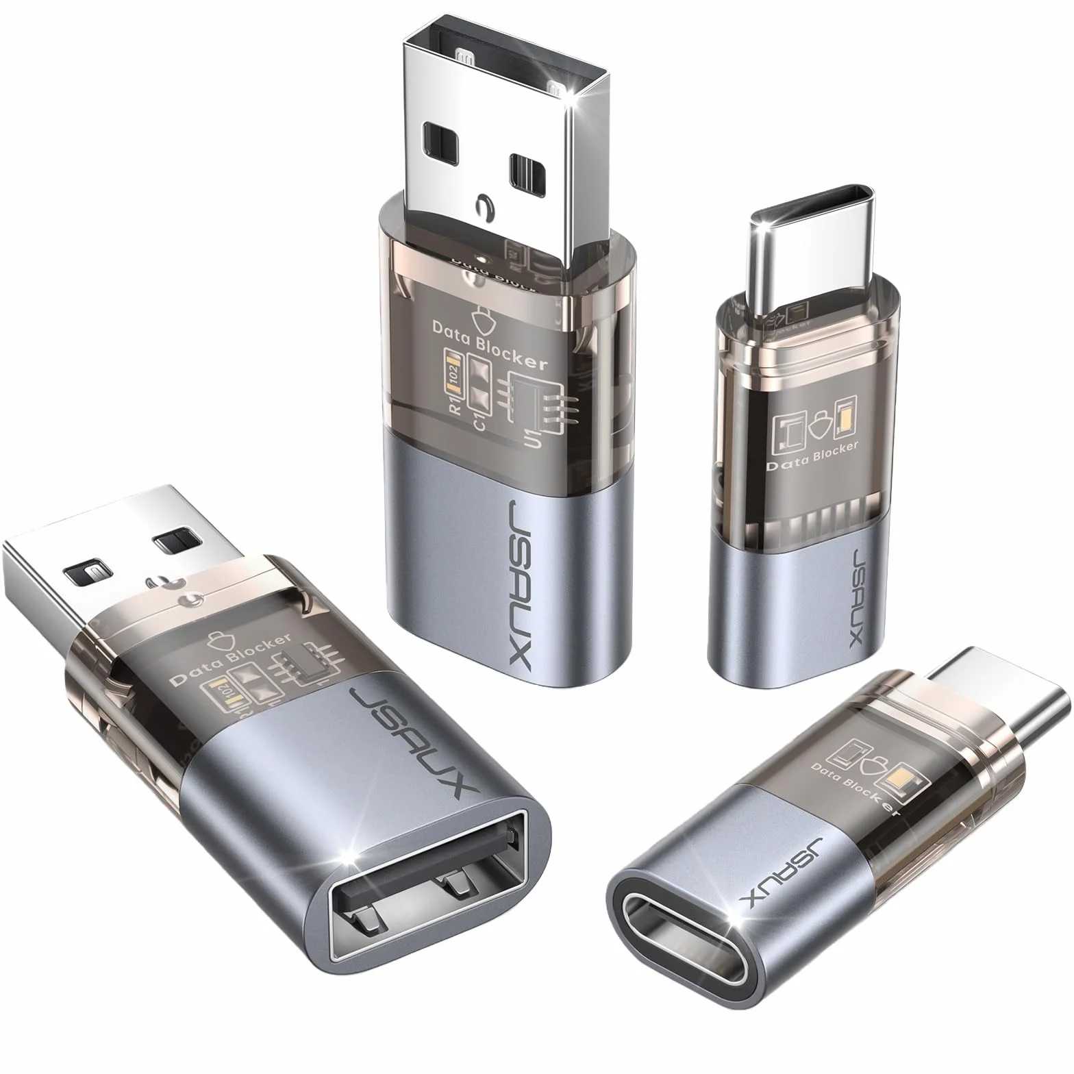 JSAUX Blokada Danych USB USB C 4-pak Tylko do Ładowania Przeciw Podsłuchiwaniu
