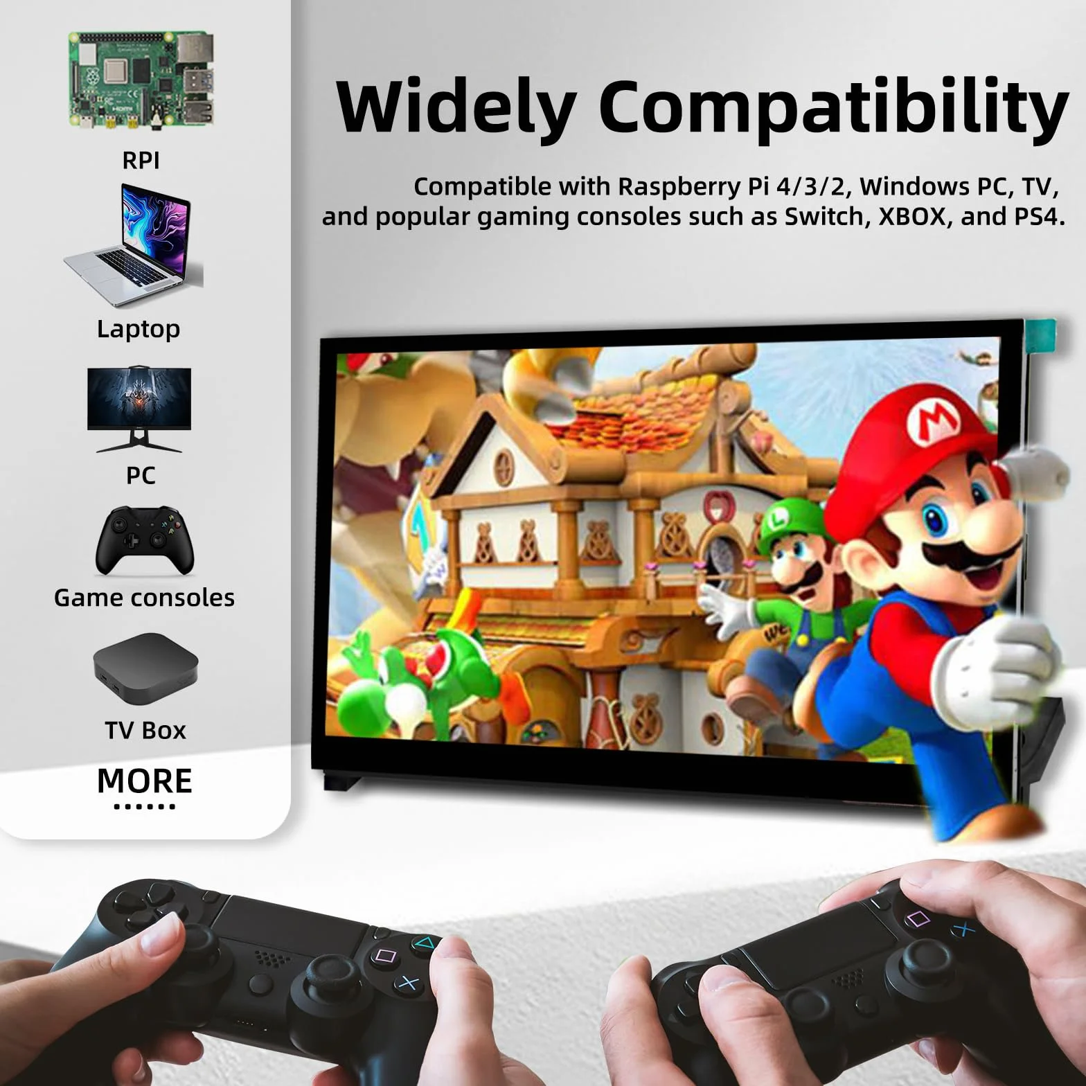Ekran Raspberry Pi, 10,1 Cali Monitor Dotykowy, IPS 1024×600, Podwójne Wbudowane Głośniki, Przenośny Monitor HDMI Kompatybilny z Raspberry Pi 5/4/3/Zero, Bez Sterowników