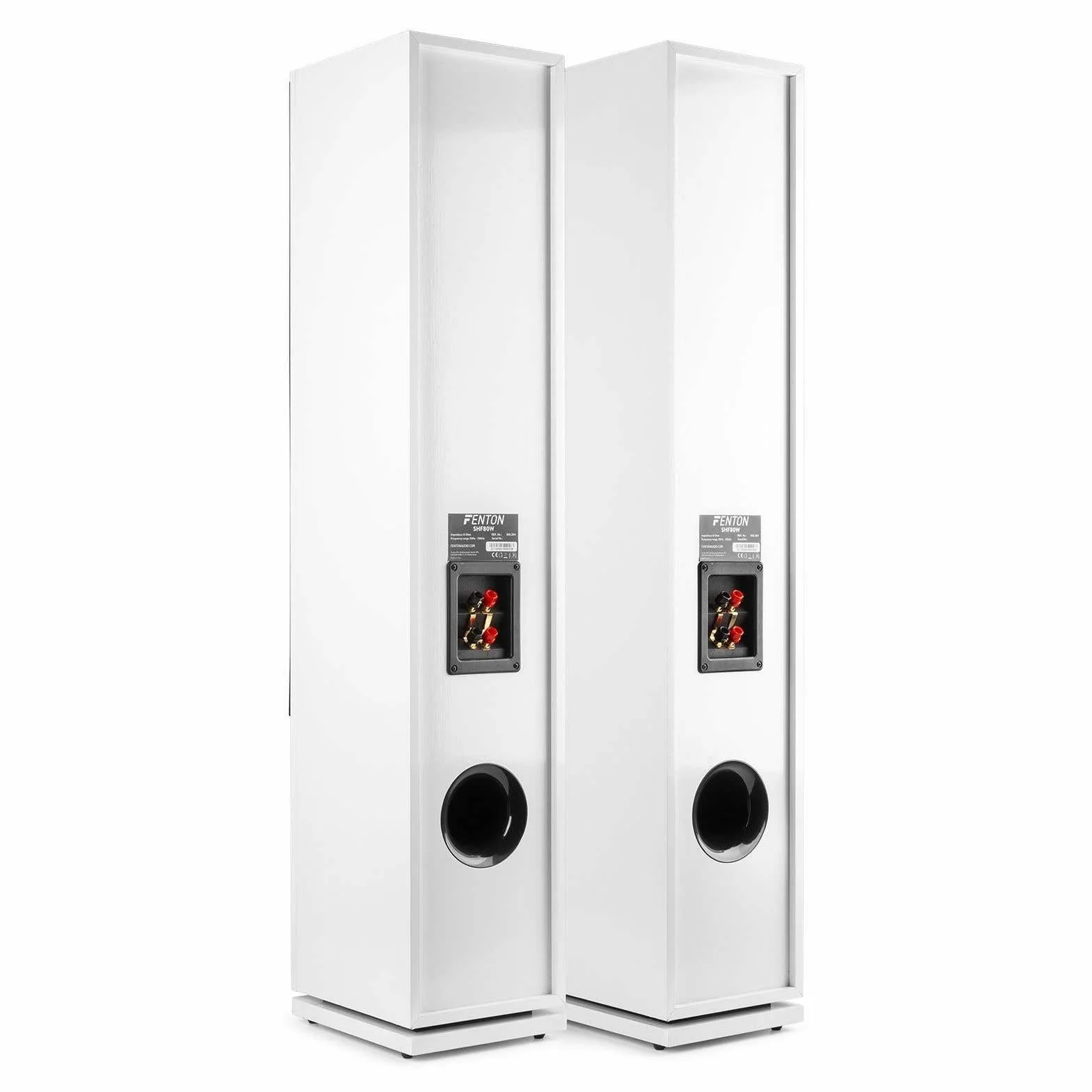 Fenton SHF80W Hifi Speakers 500W - Stylowy 3-drożny zestaw głośników High-End - 3 Woofery + Głośniki wysokotonowe - muzyka, filmy i gry - biały