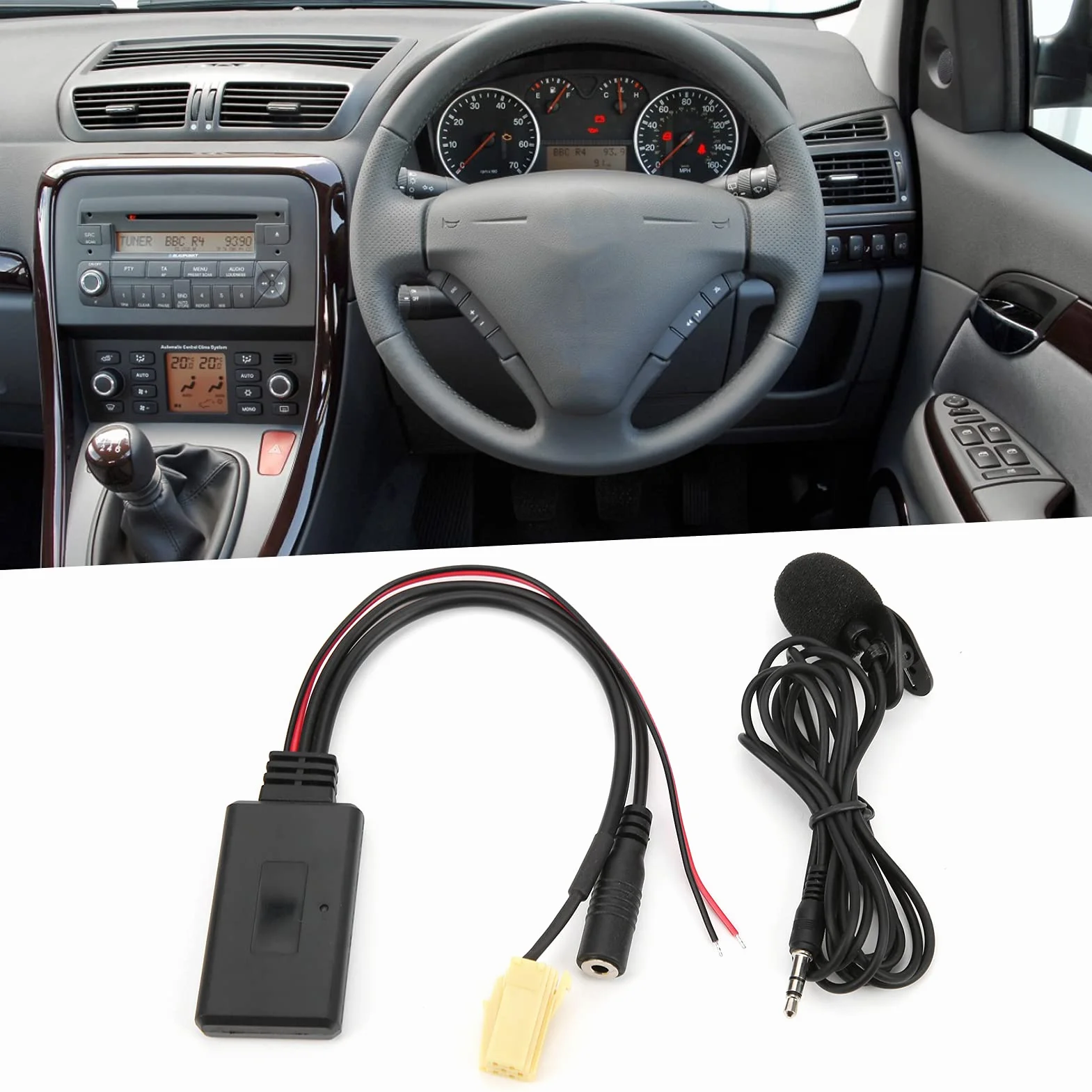 Adapter do Kabla Bluetooth 5.0 AUX Z Wymianą Zestawu Głośnomówiącego Mikrofonu Adapter AUX-In Adapter Samochodowy Audio Dla Fiata 500/dla Grande Punto/dla Qubo/dla Fiorino