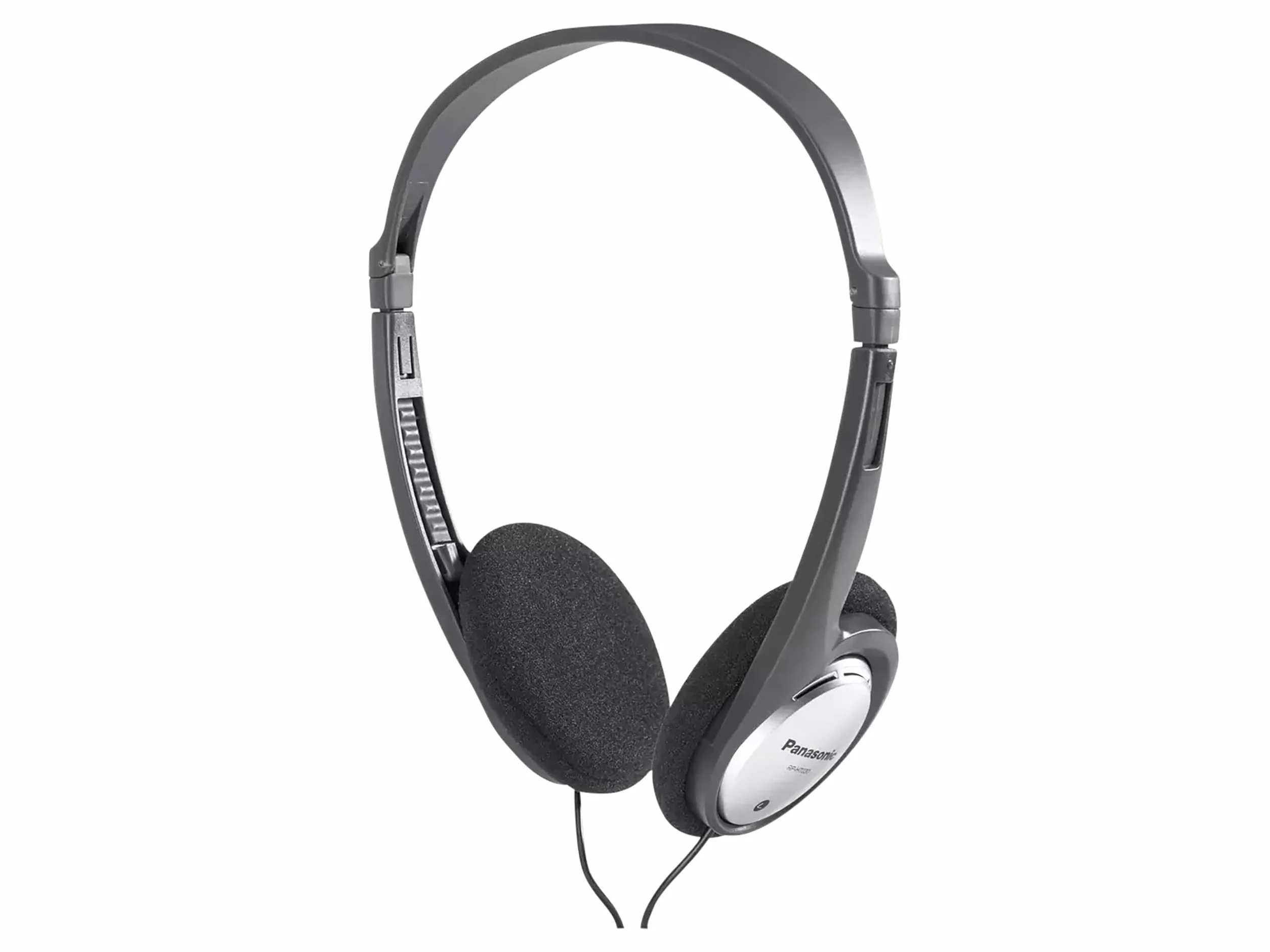 Panasonic HT030 przewodowe, ergonomiczne i składane słuchawki, czysty dźwięk, idealne do uprawiania sportu i podróży, kabel 1,2 m, kolor srebrny