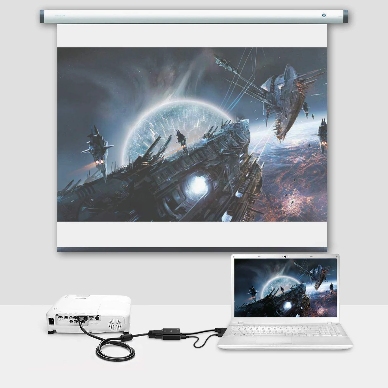 Rankie Adapter HDMI na VGA, pozłacany 1080P HDTV konwerter z audio i kablem do ładowania micro USB, czarny