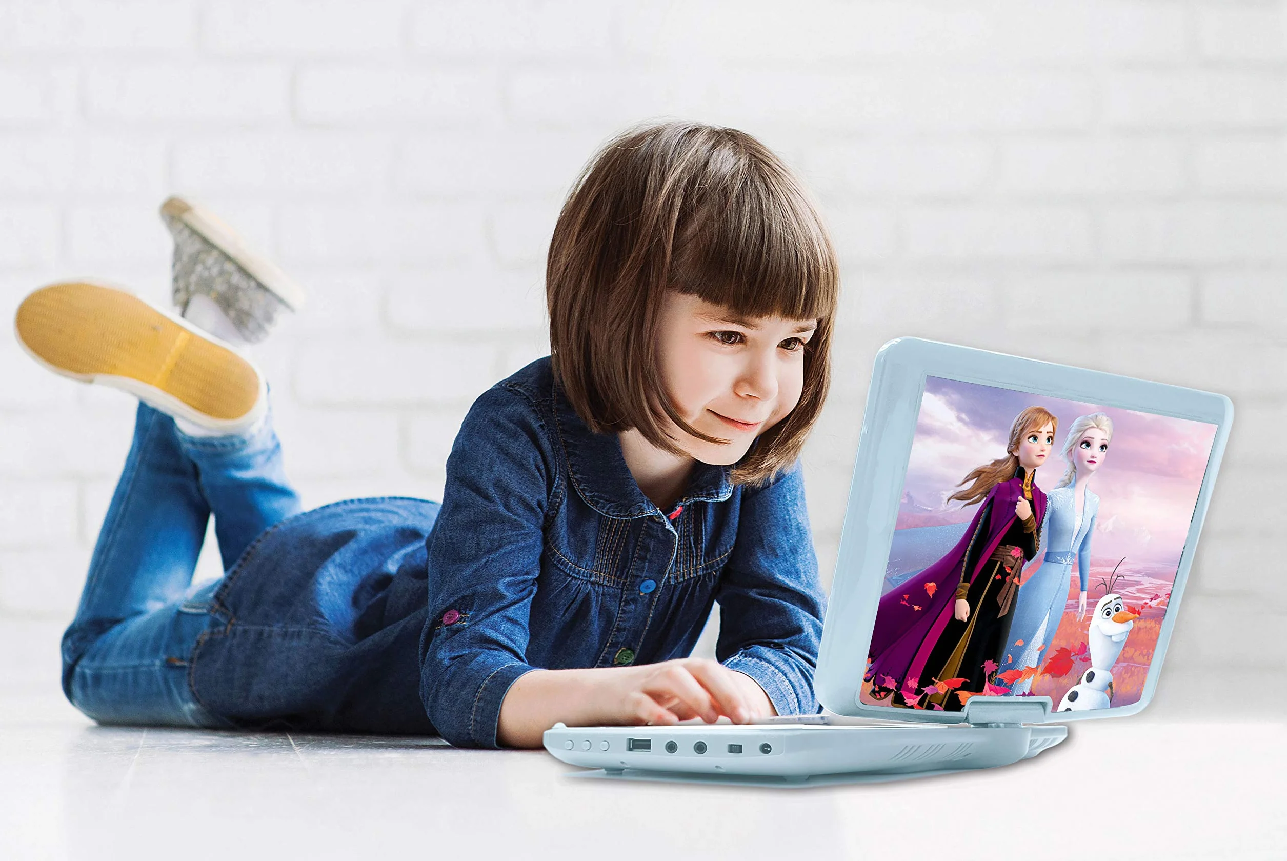 Lexibook, Kraina Lodu, Przenośny odtwarzacz DVD, DVDP6FZ | Obrotowy ekran 7 cali, pilot, USB, akumulator