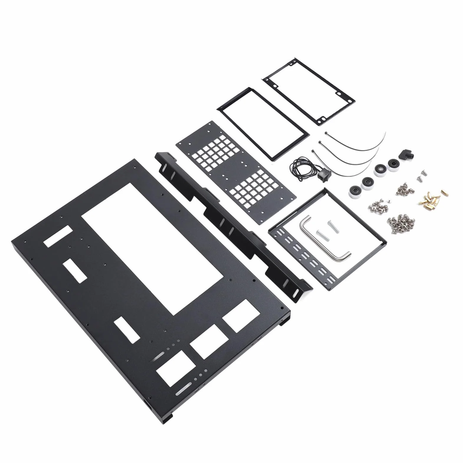 Generic DIY Szafka na płytę główną Komputera Płyta Stalowa ATX M ATX ITX Obudowa Komputera do Gier Otwarta Rama z Uchwytem, ​​obsługuje Chłodzenie Wodne 360, Odpowiedni dla Entuzjastów i Graczy
