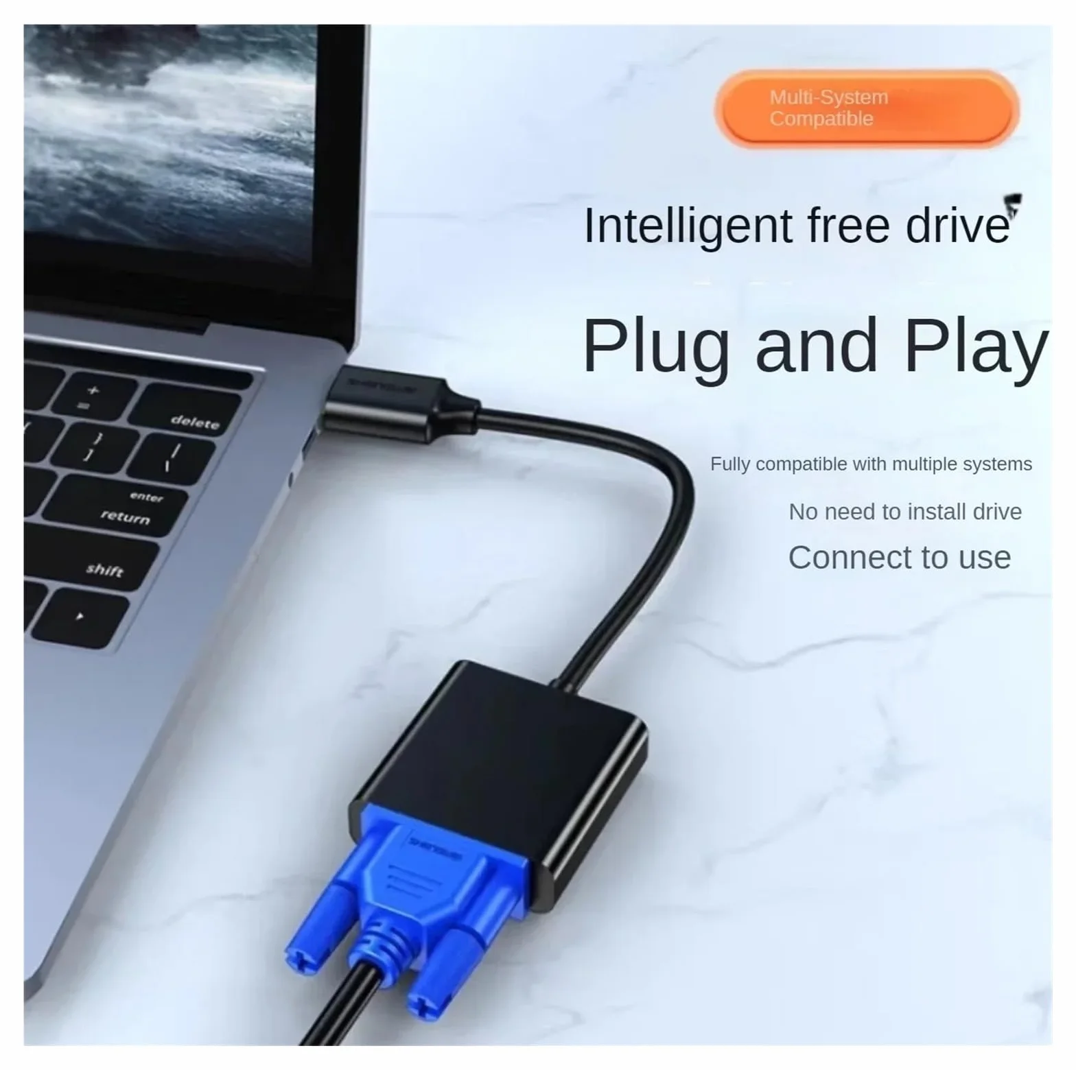 1080P HDMI na VGA męski na żeński konwerter adaptera do laptopa PC (czarny)