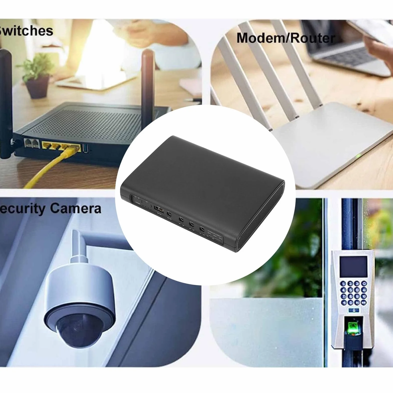 Zasilanie Bateryjne Mini UPS 20000 MAh, 5 Gniazd Zasilania Awaryjnego 5 V 9 V 12 V, Kompaktowy Podstawowy System UPS w Trybie Gotowości do Monitorowania Domu Routera Awaryjne