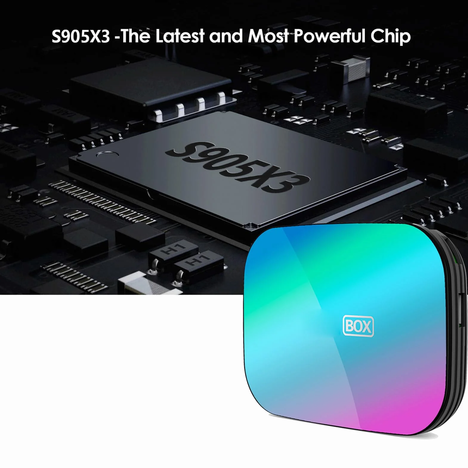 XUMIUZIY TV Box 8K, 4 GB DDR3, 32 GB EMMC, Czterordzeniowy Procesor S905X3, Podwójne WiFi 2.4G 5G, Gigabit Ethernet, USB 3.0, Wyjście AV do Domu (4+128G)