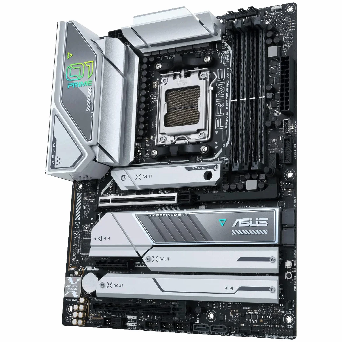 ASUS 90MB1BL0-M0EAY0 PRIME X670E-PRO WiFi płyta główna do gier AMD AM5 (Ryzen 7000, ATX, PCIe 5.0, 4. M.2, pamięć DDR5, USB 3.2 Gen 2 Typ-C, Aura Sync oświetlenie RGB)