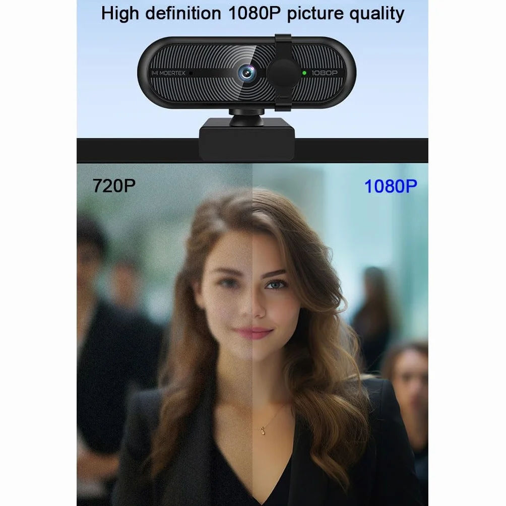 Kamera Internetowa USB HD PC Kamera Internetowa 1080P Z Mikrofonem, Wideokonferencje/klasy Online/gry Na Żywo, Wyczyść Dźwięk Stereo, Korekcja Światła(1080P+Tripod)