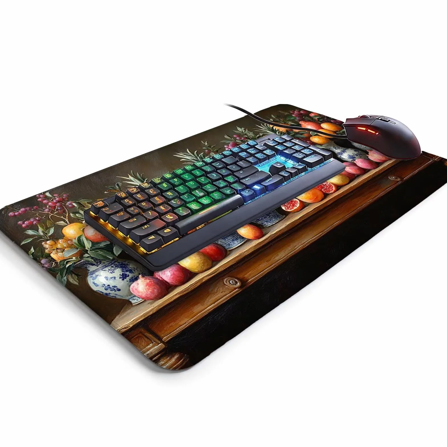Podkładka pod mysz z roślinami, XXL, 60 x 140 x 0,3 cm, podkładka na biurko, owoce, wodoodporna, podkładka pod mysz, dokładność, prędkość, akcesoria do gier, laptop, biuro, prezent dla mężczyzn, FSBD