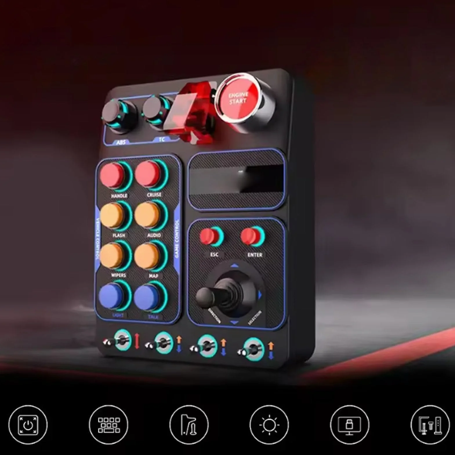Centralna Skrzynka Sterownicza Simulator Race, Skrzynka Wyścigowa CB1 Sim do Wyścigów, Gry Symulacyjne Rolnictwa Ciężarówek z Przełącznikiem do Gier PC Kompatybilne